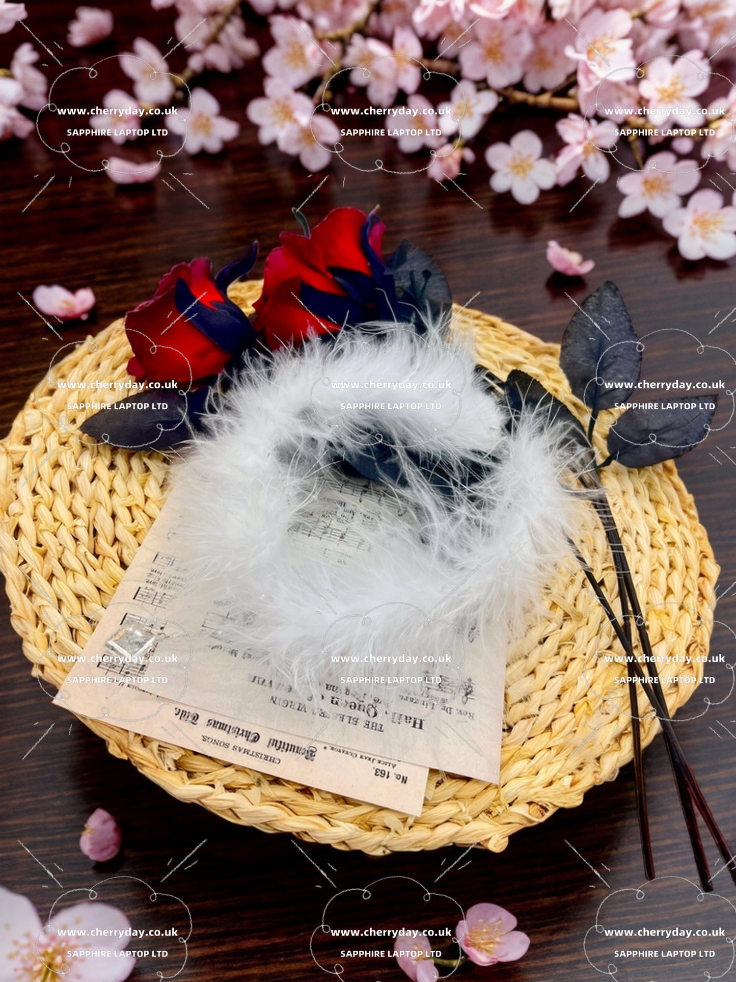 Feather necklace with crystal pendant