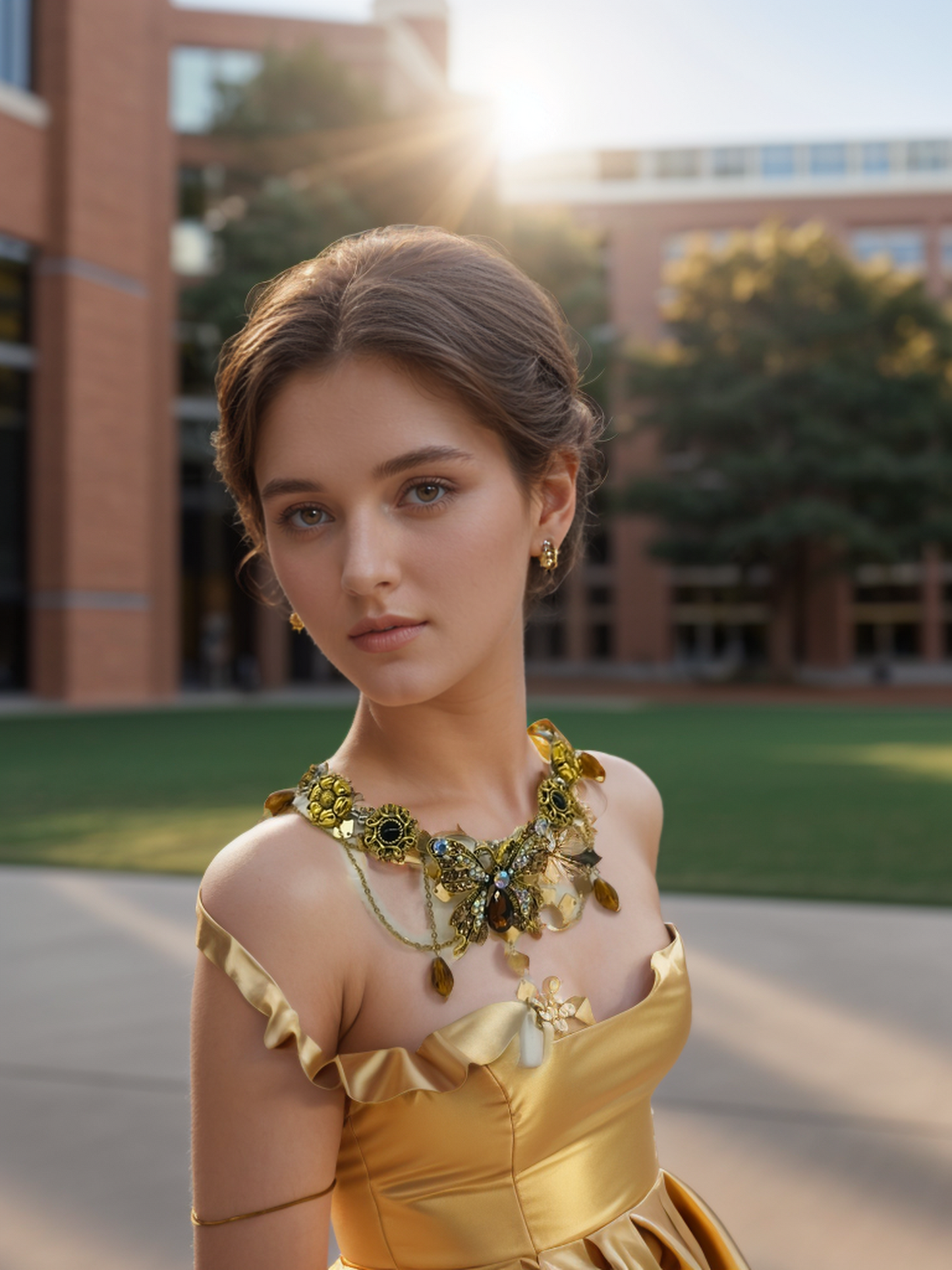 Retro leaf butterfly necklace