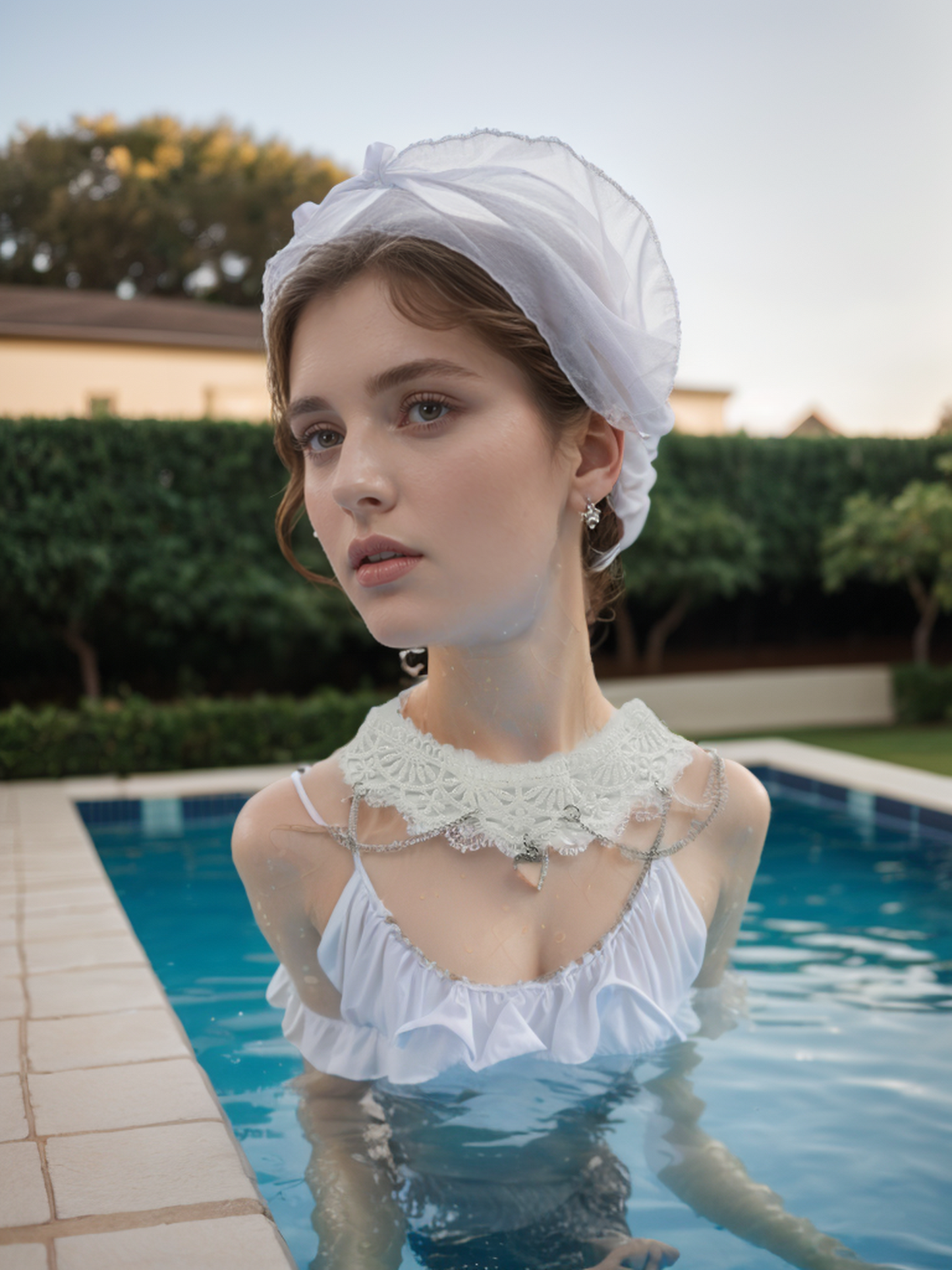 Snow White lace necklace