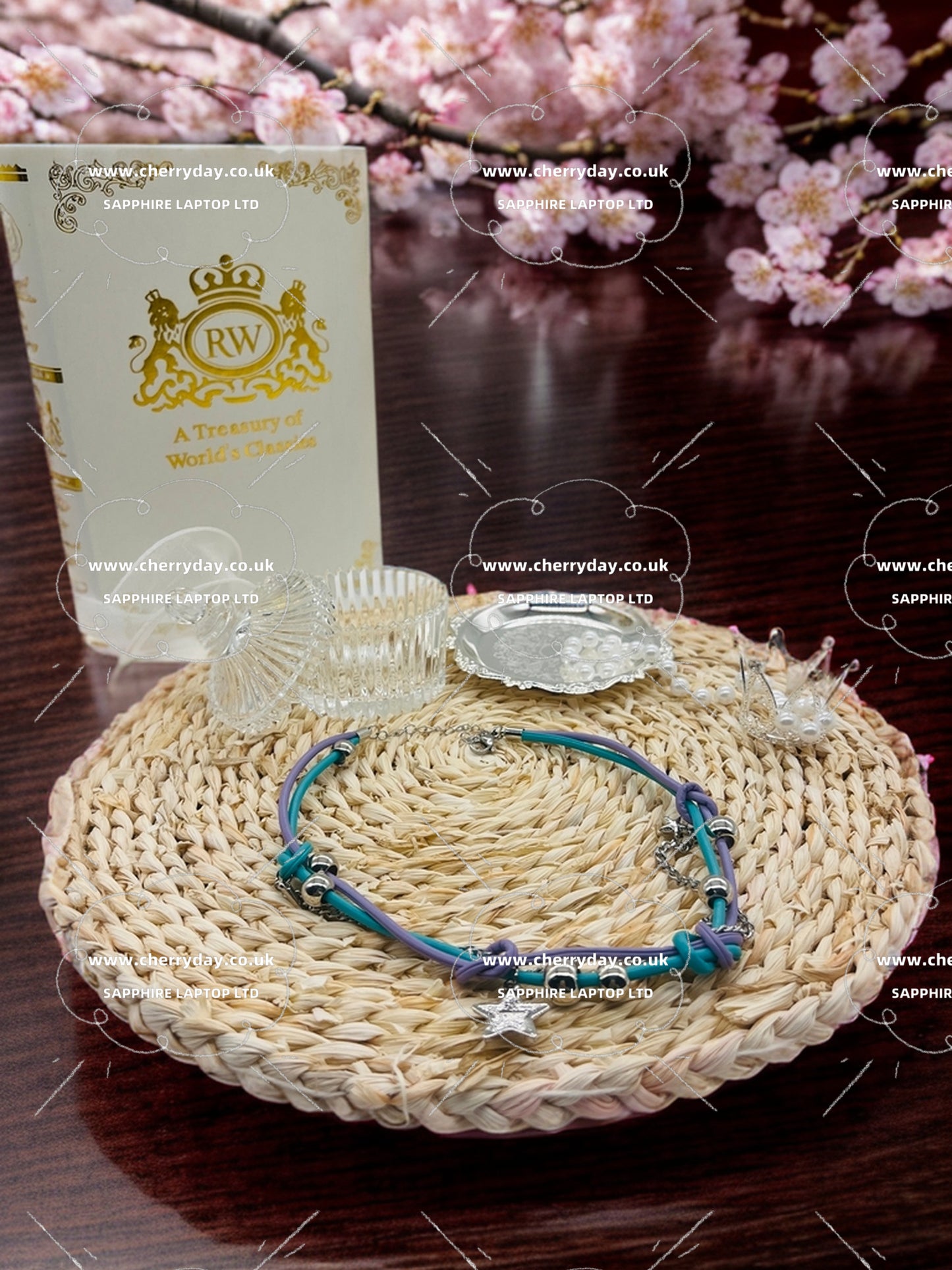 Western cowboy punk blue-purple necklace