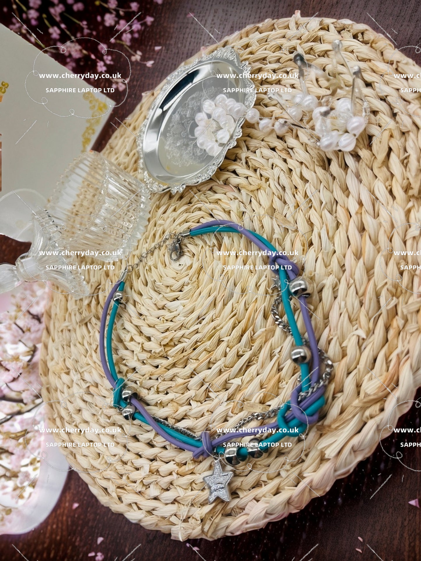 Western cowboy punk blue-purple necklace