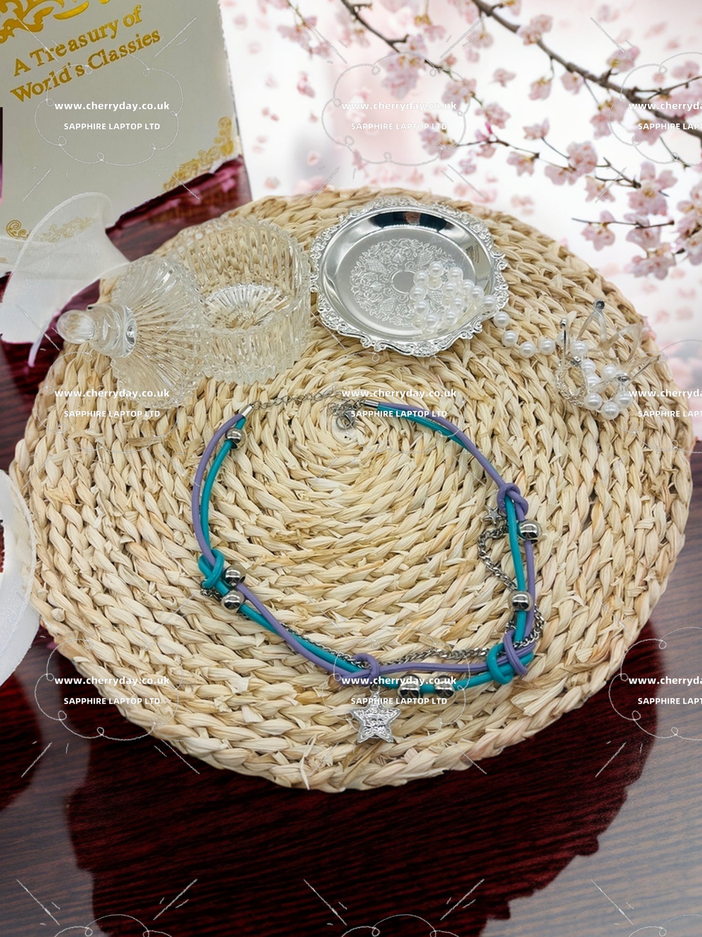 Western cowboy punk blue-purple necklace