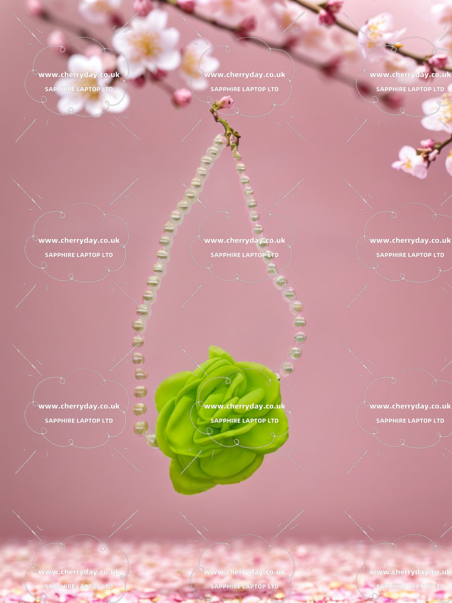 Colourful flower pearl necklace