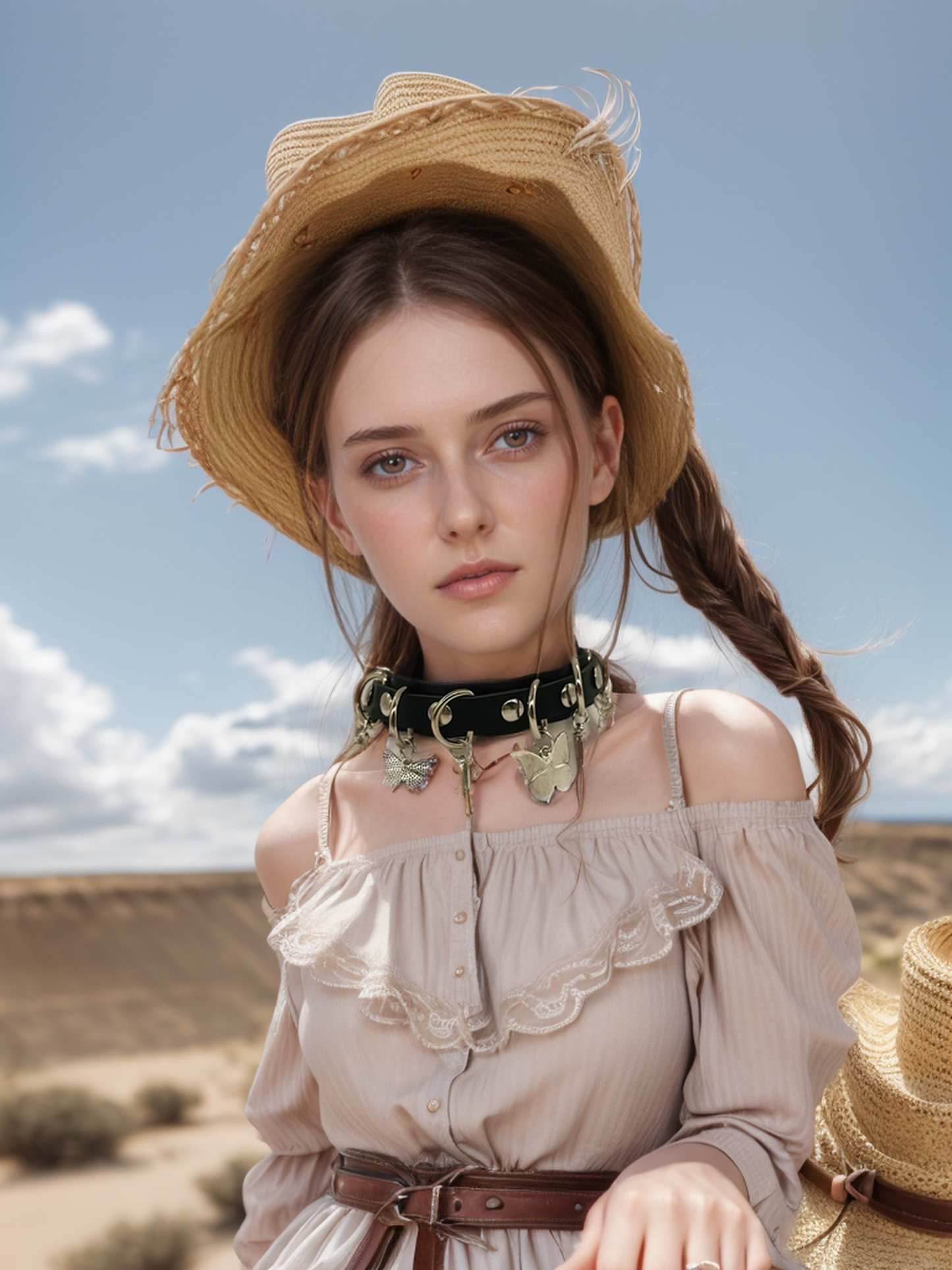 Cool days of western cowboy leather necklace
