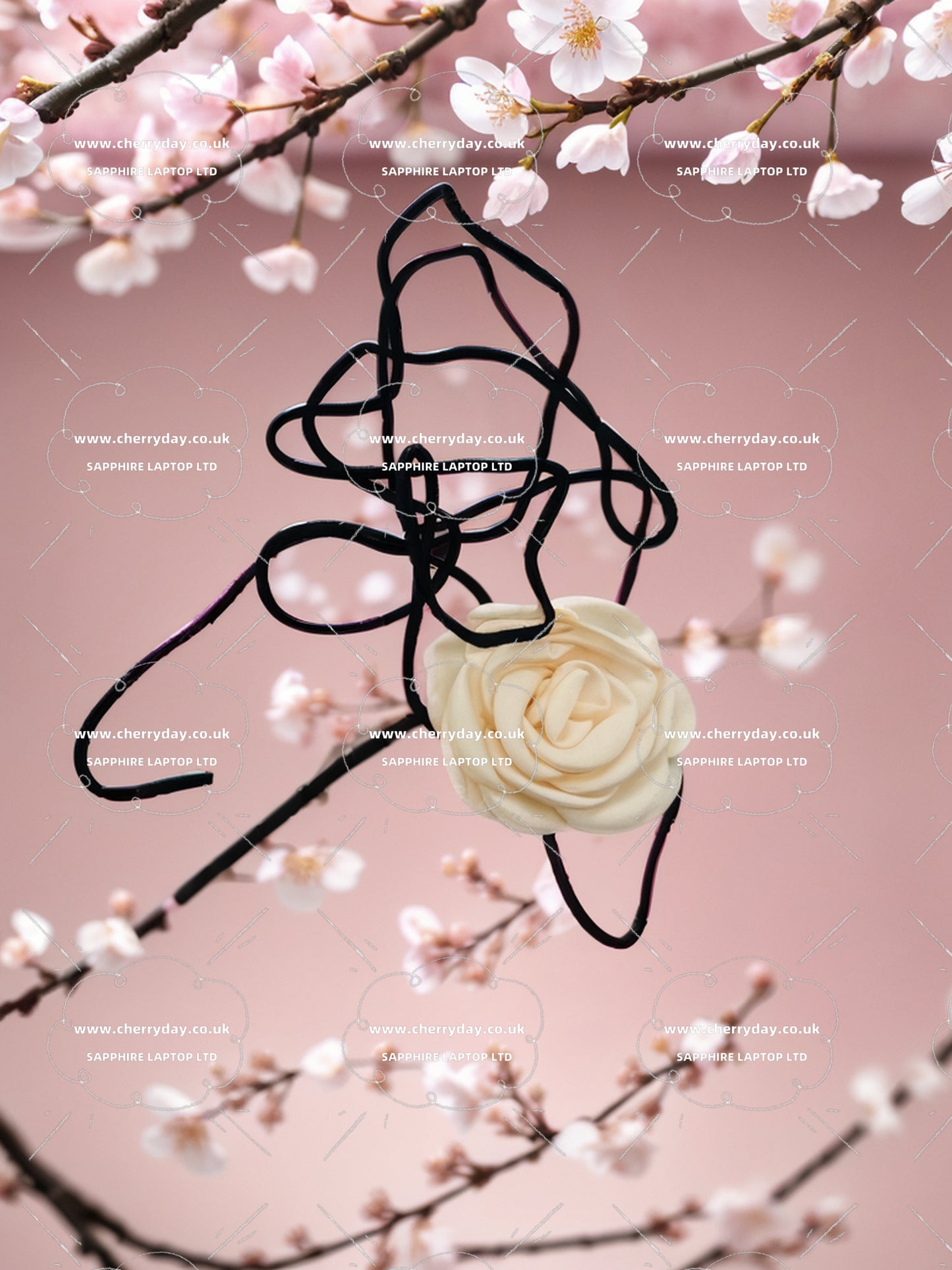 Colourful flower strap necklace