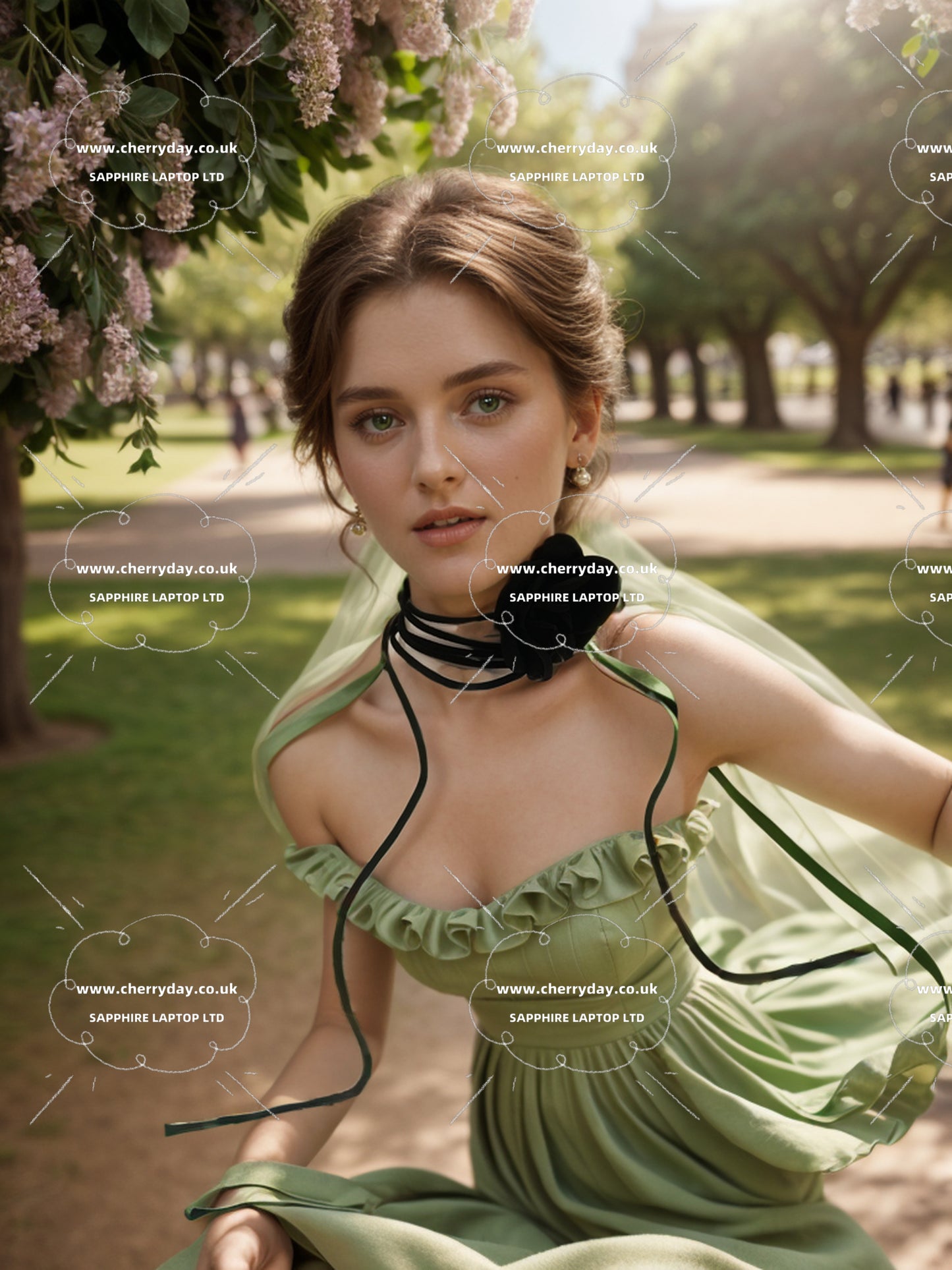 Colourful flower strap necklace