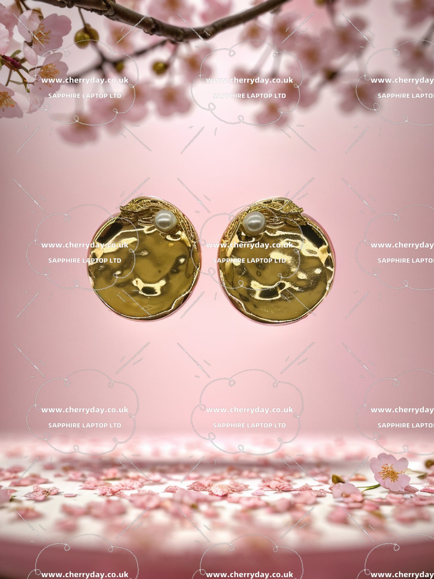 Round metal piece earrings&bracelet&necklace set