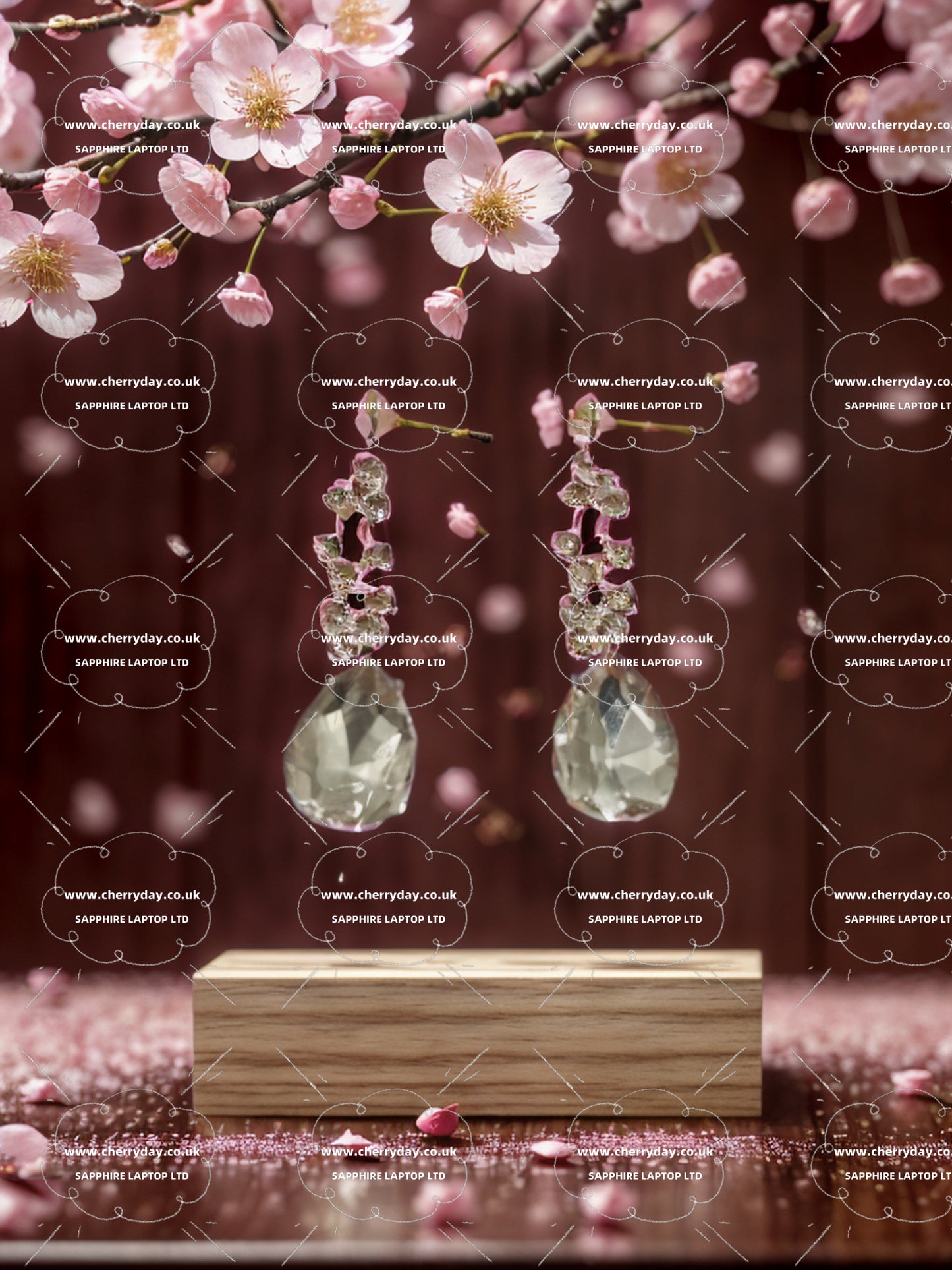 Monet Garden rhinestone necklace&earrings set