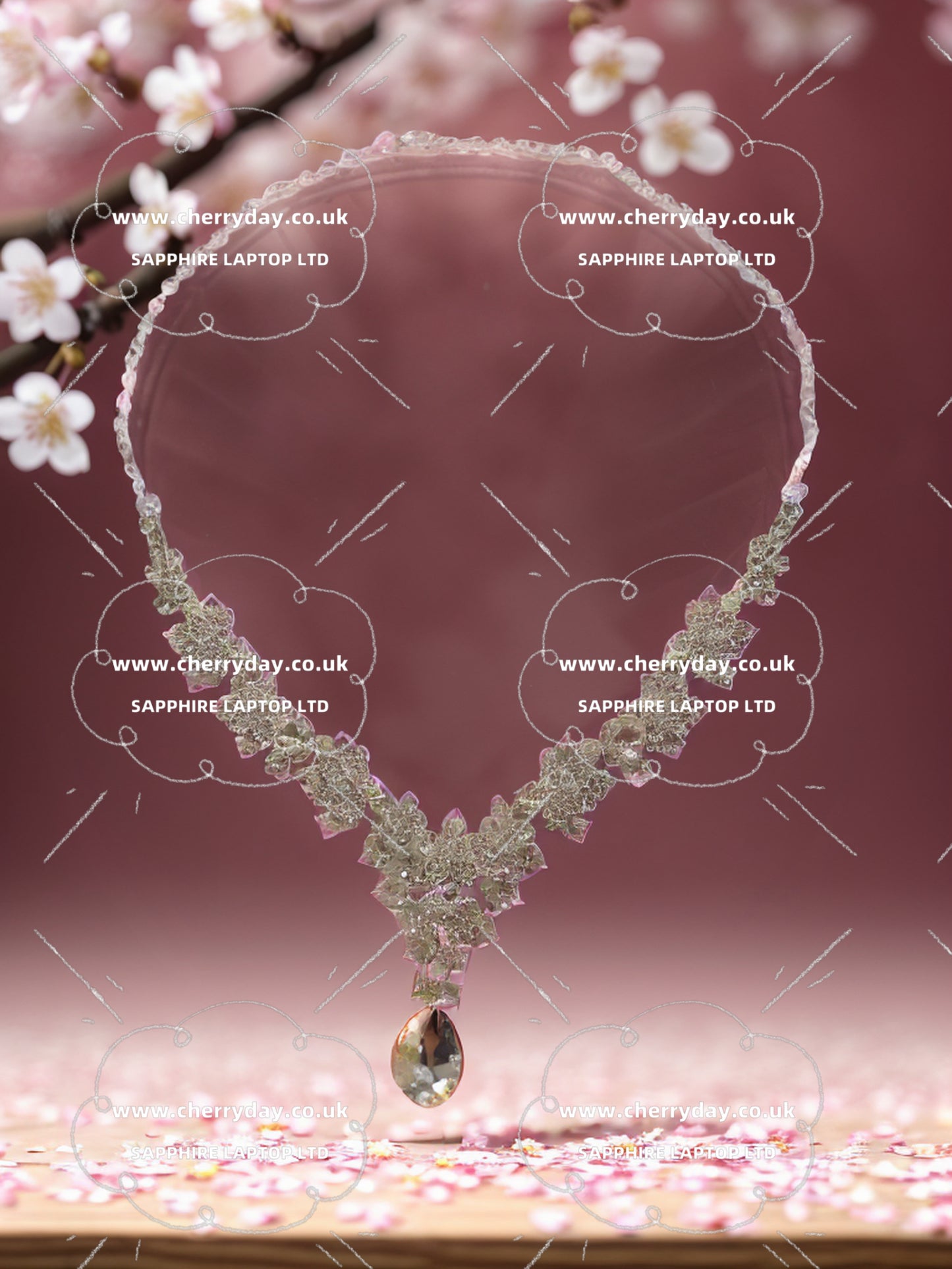 Primrose rhinestone necklace&earrings set