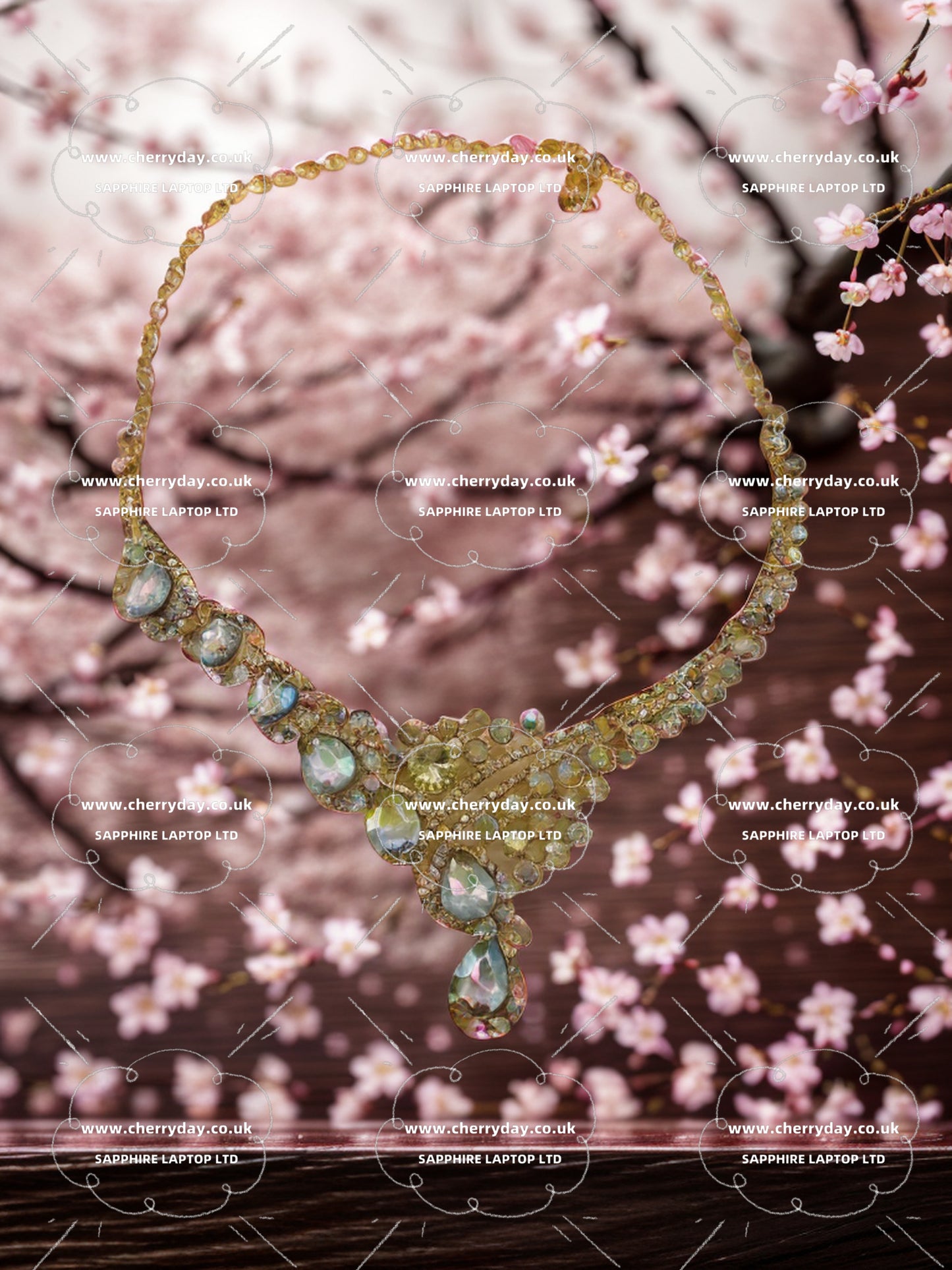 Galaxy colourful diamonds necklace&earrings set