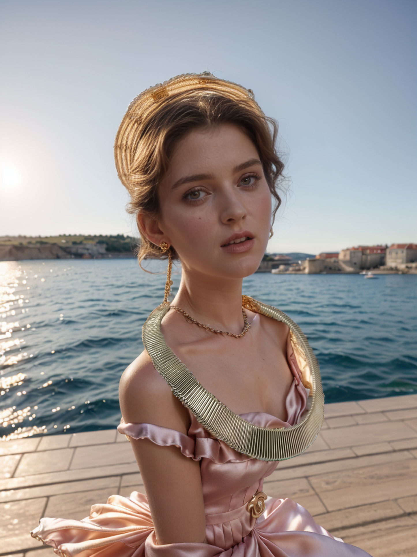 Punky metal collar necklace