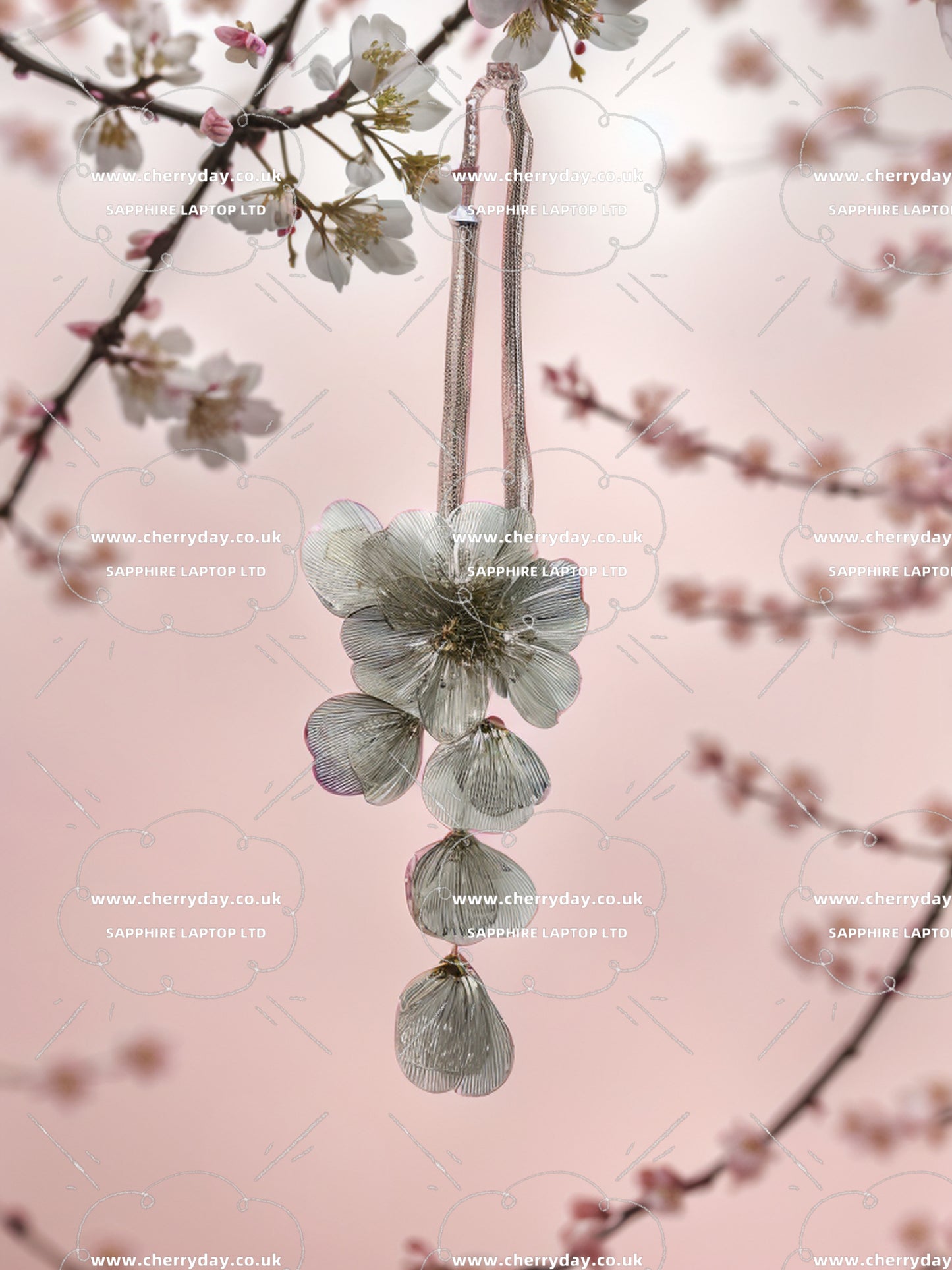 Punky metallic large flower necklace