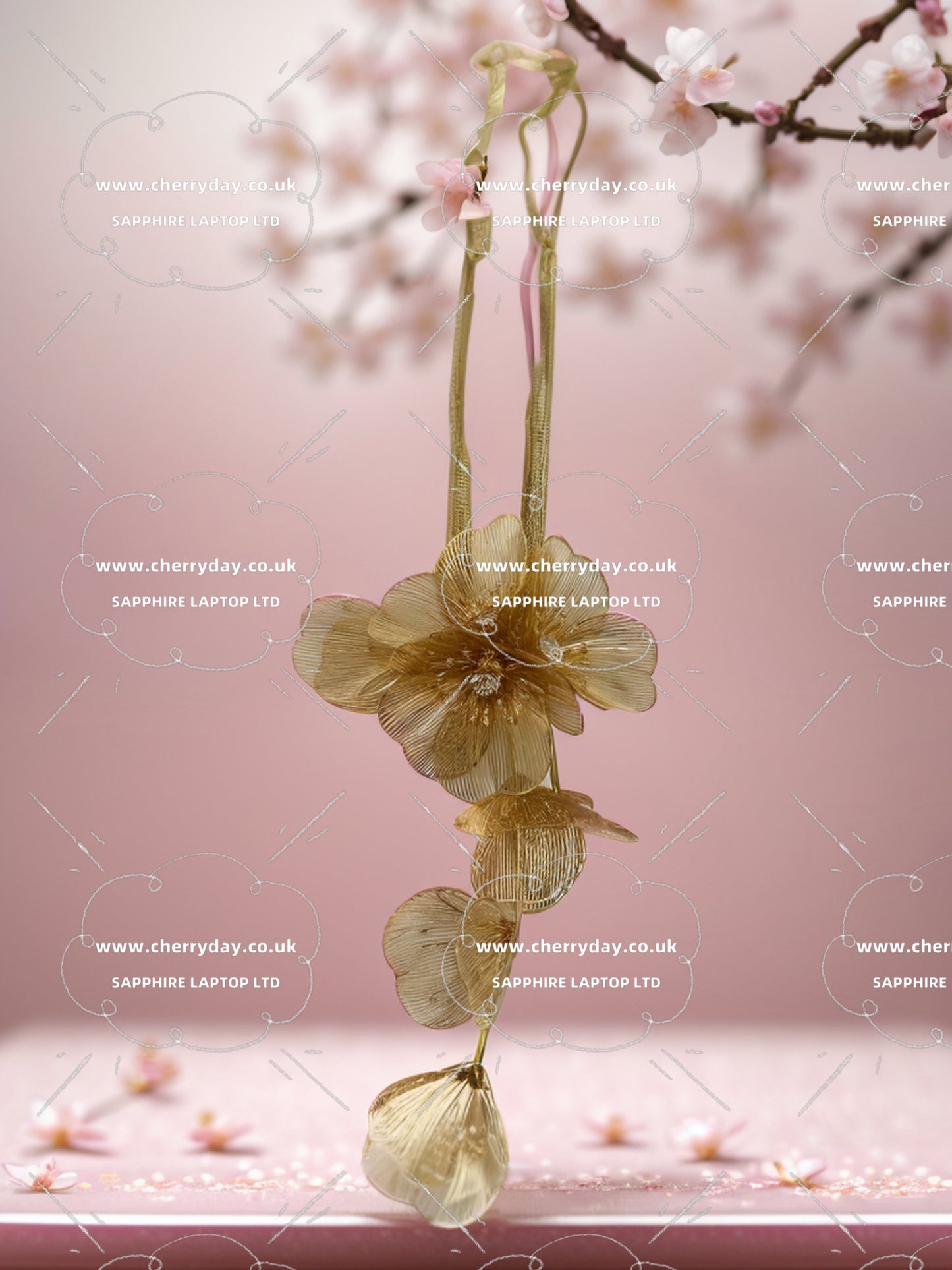 Punky metallic large flower necklace
