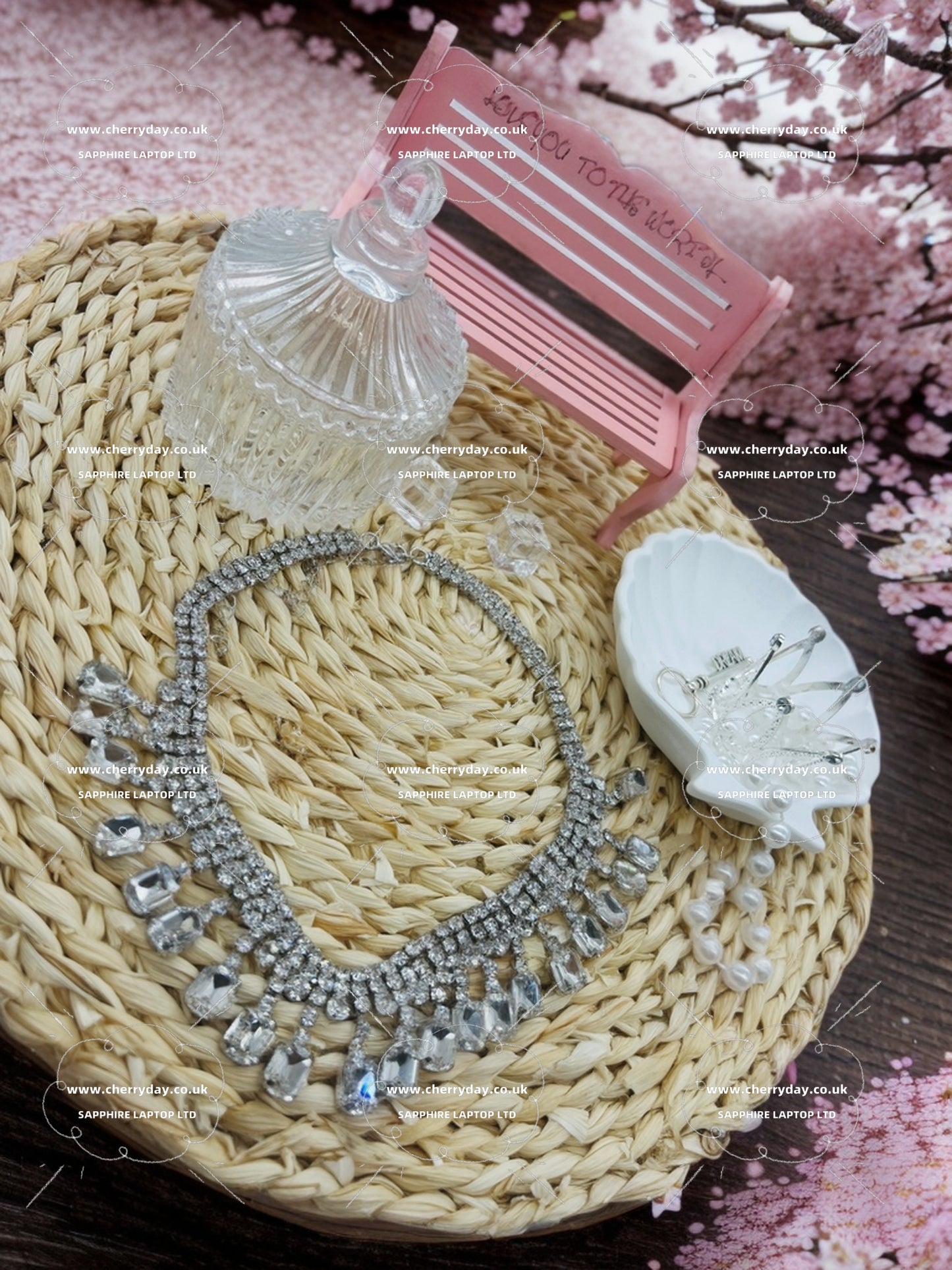 Waterfall rhinestone necklace