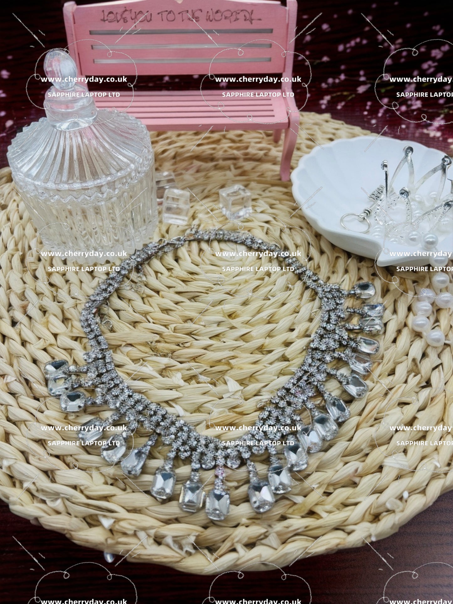 Waterfall rhinestone necklace