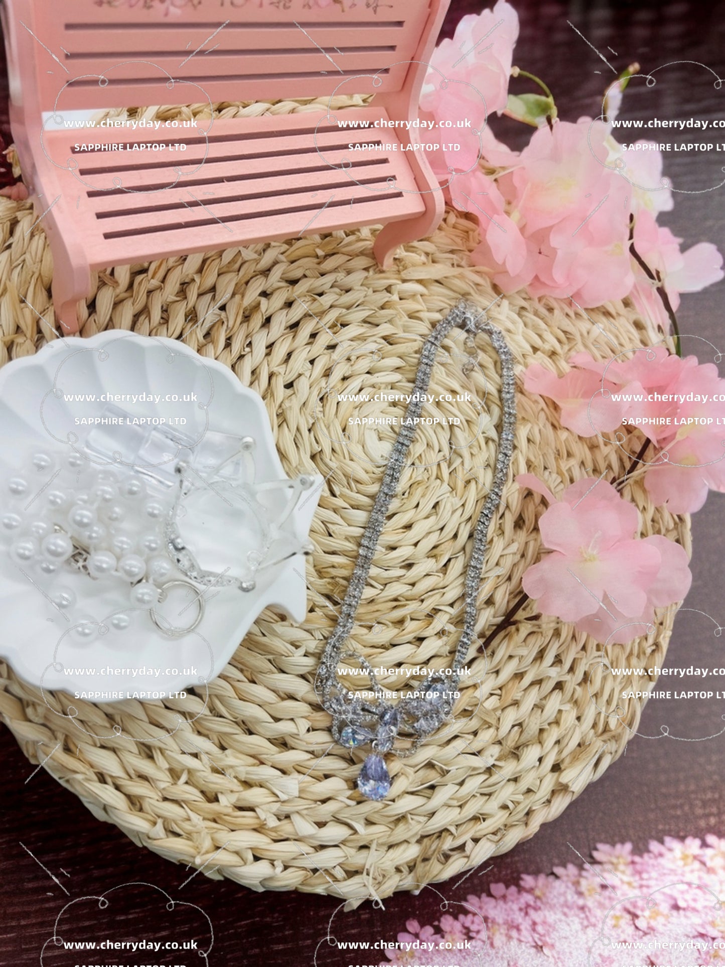 Romantic Affair of Babylon silver diamond butterfly necklace