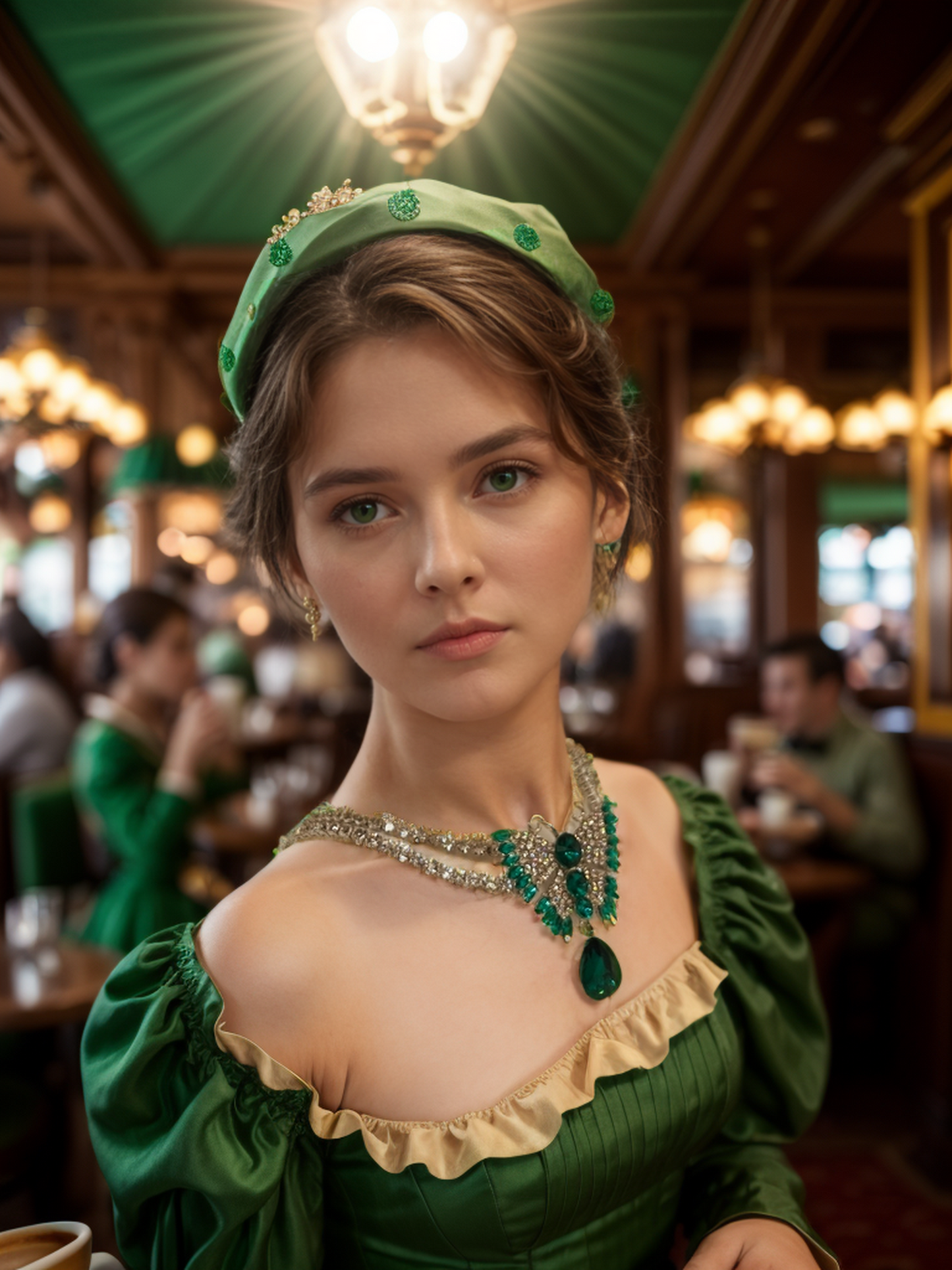 Emerald butterfly necklace