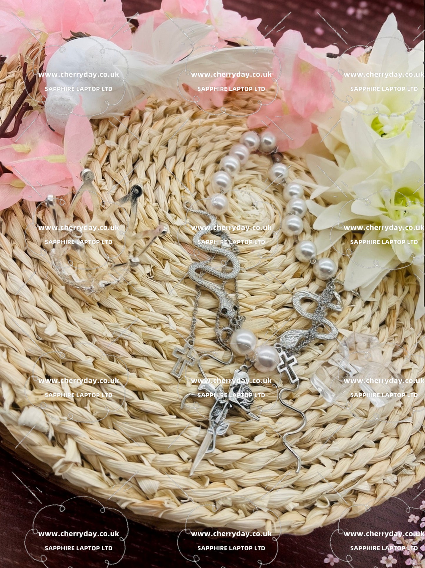 Crucifix snake tassel necklace