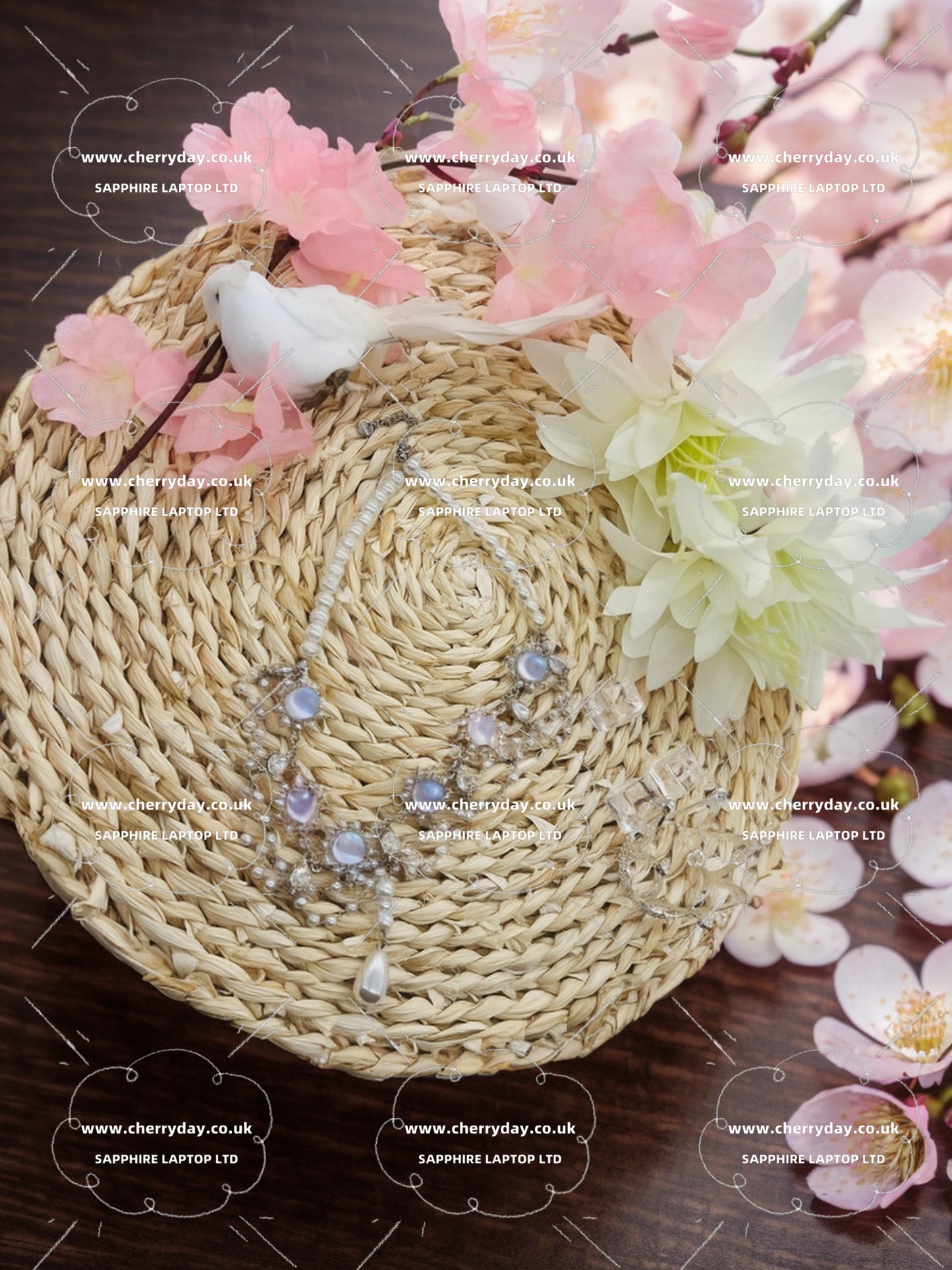Moonstone sunflower tassel necklace