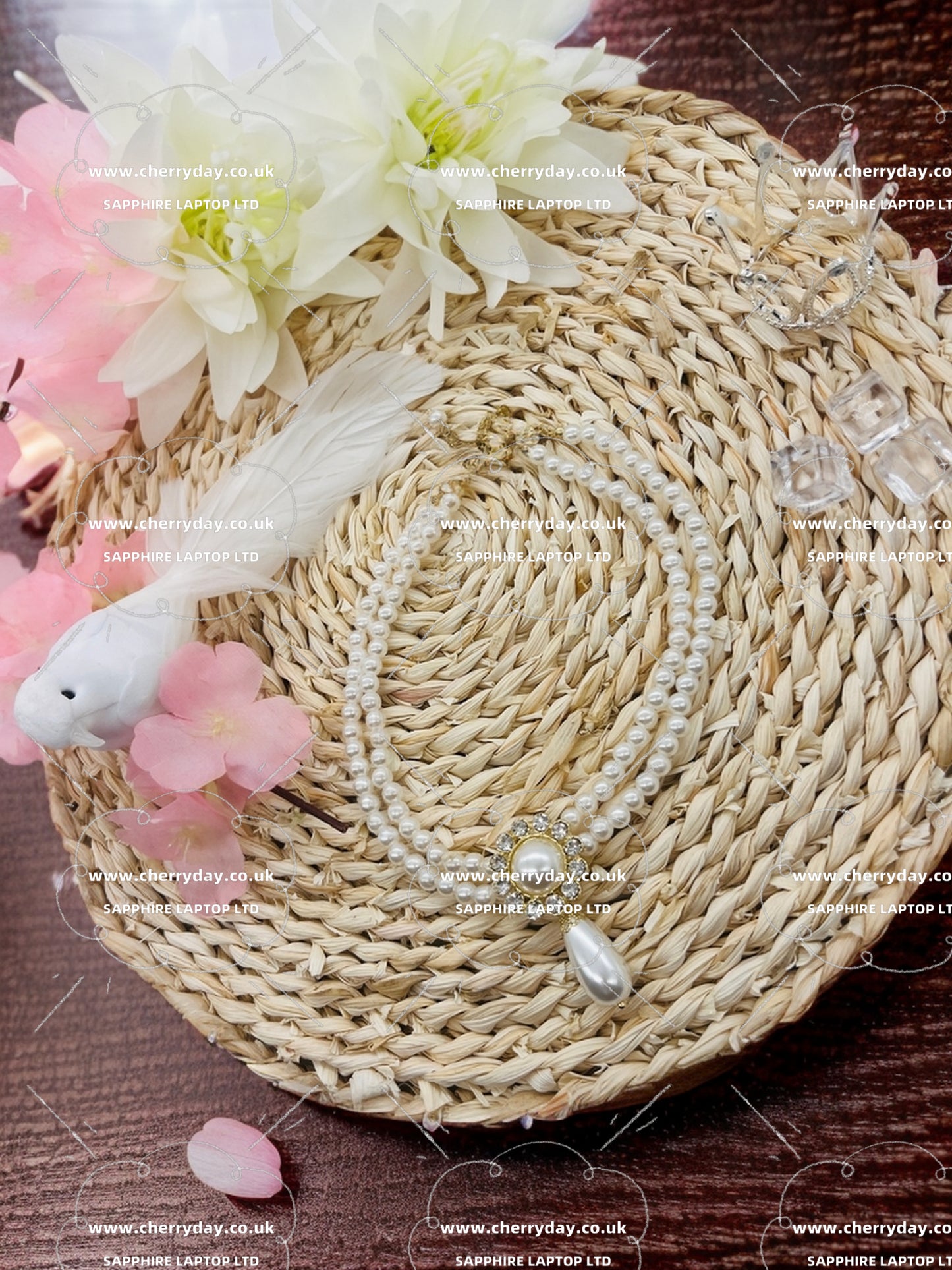 Rain drop egg flower double-layered pearls