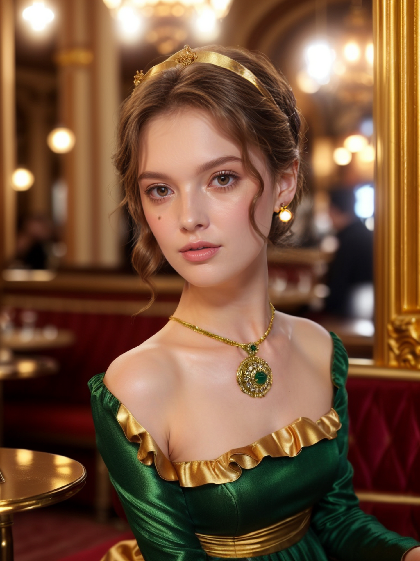 Jade carousel necklace