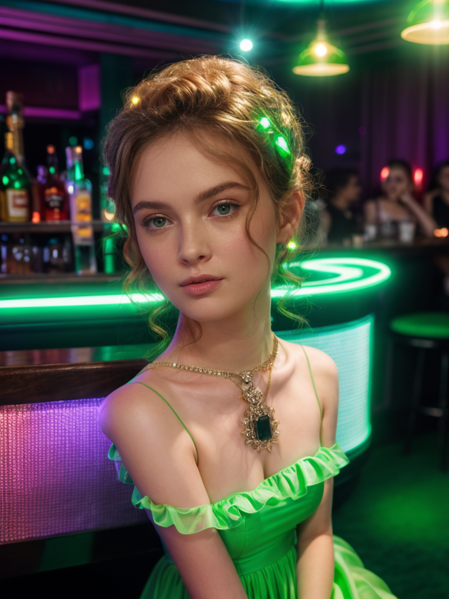 Deep green cube jade necklace