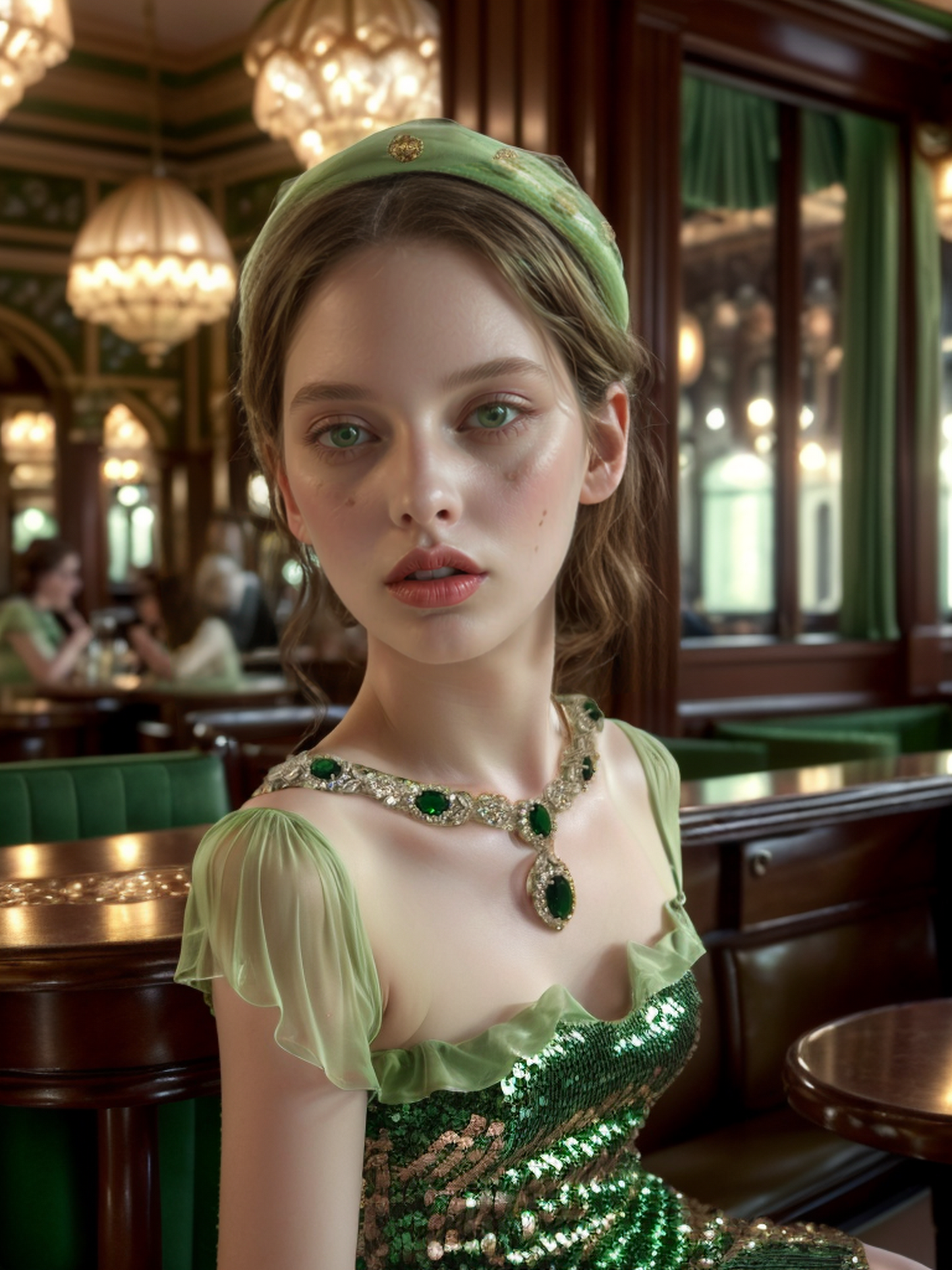 Emerald drops necklace
