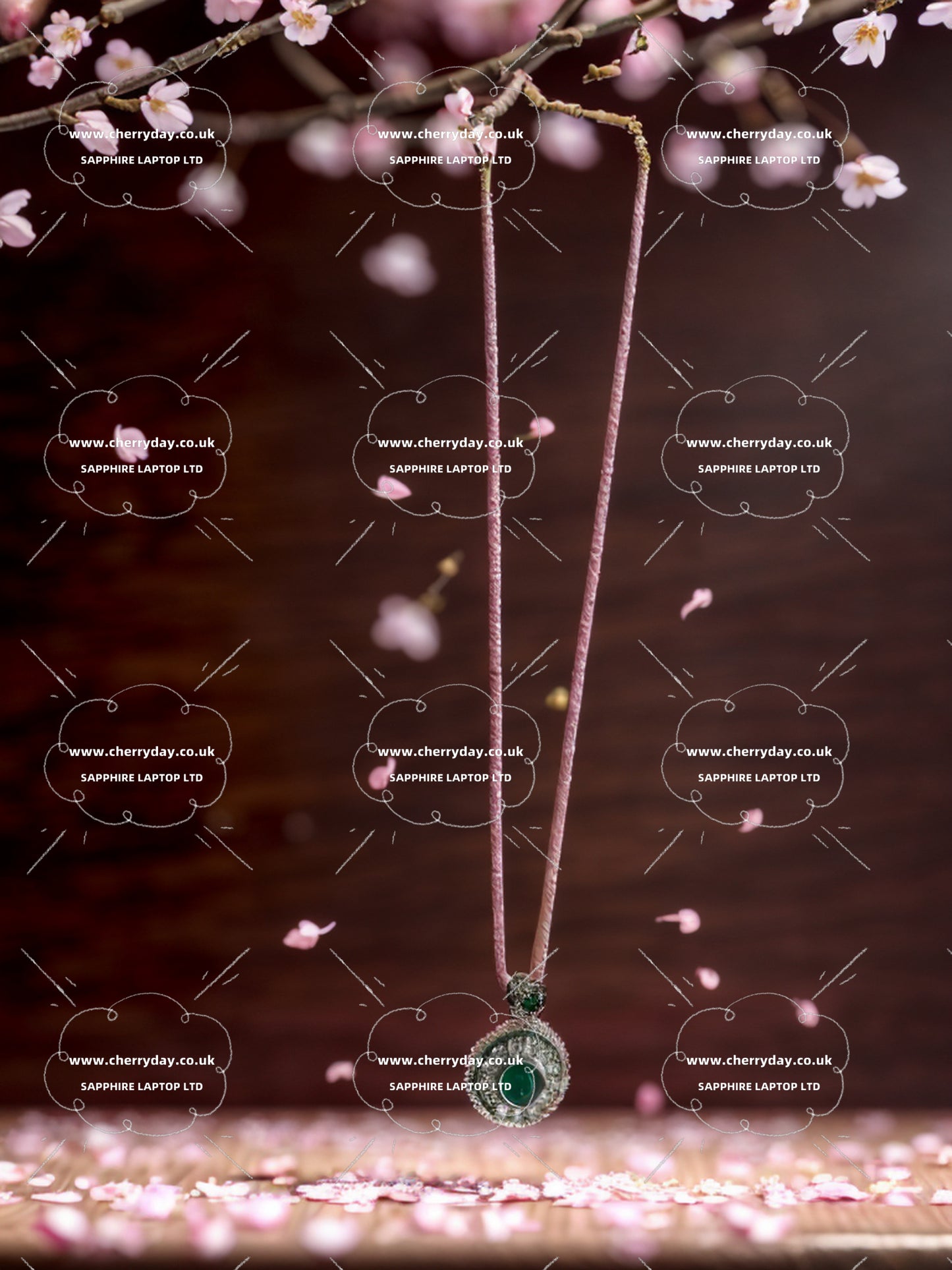 Jade carousel necklace