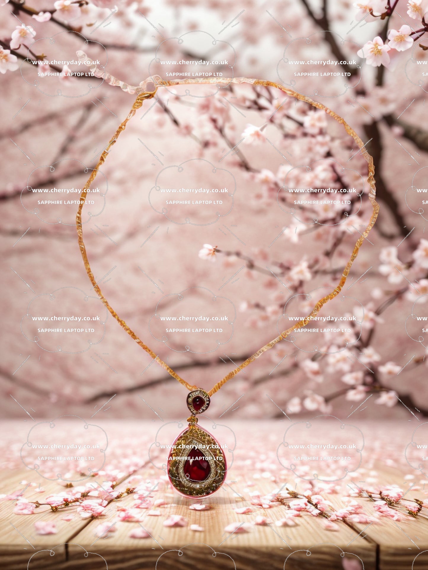 Dewdrop gem earrings&necklace