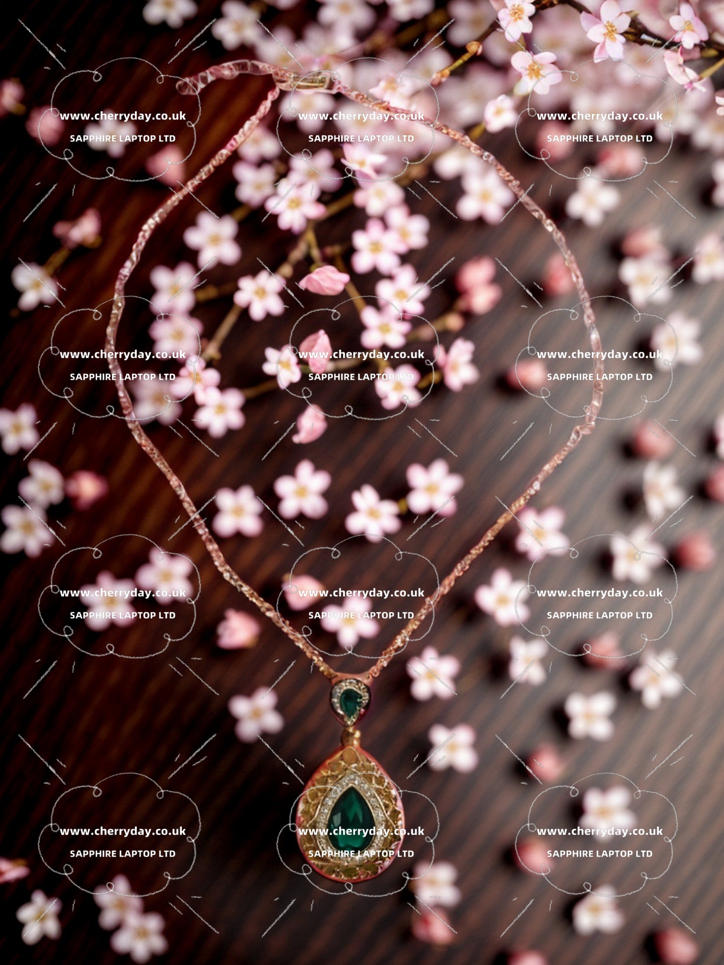 Dewdrop gem earrings&necklace