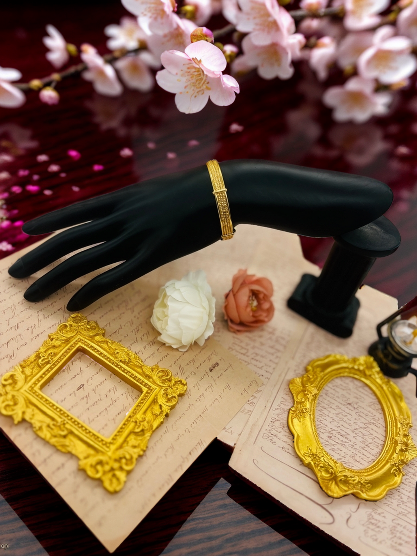Strip gold metal bracelet
