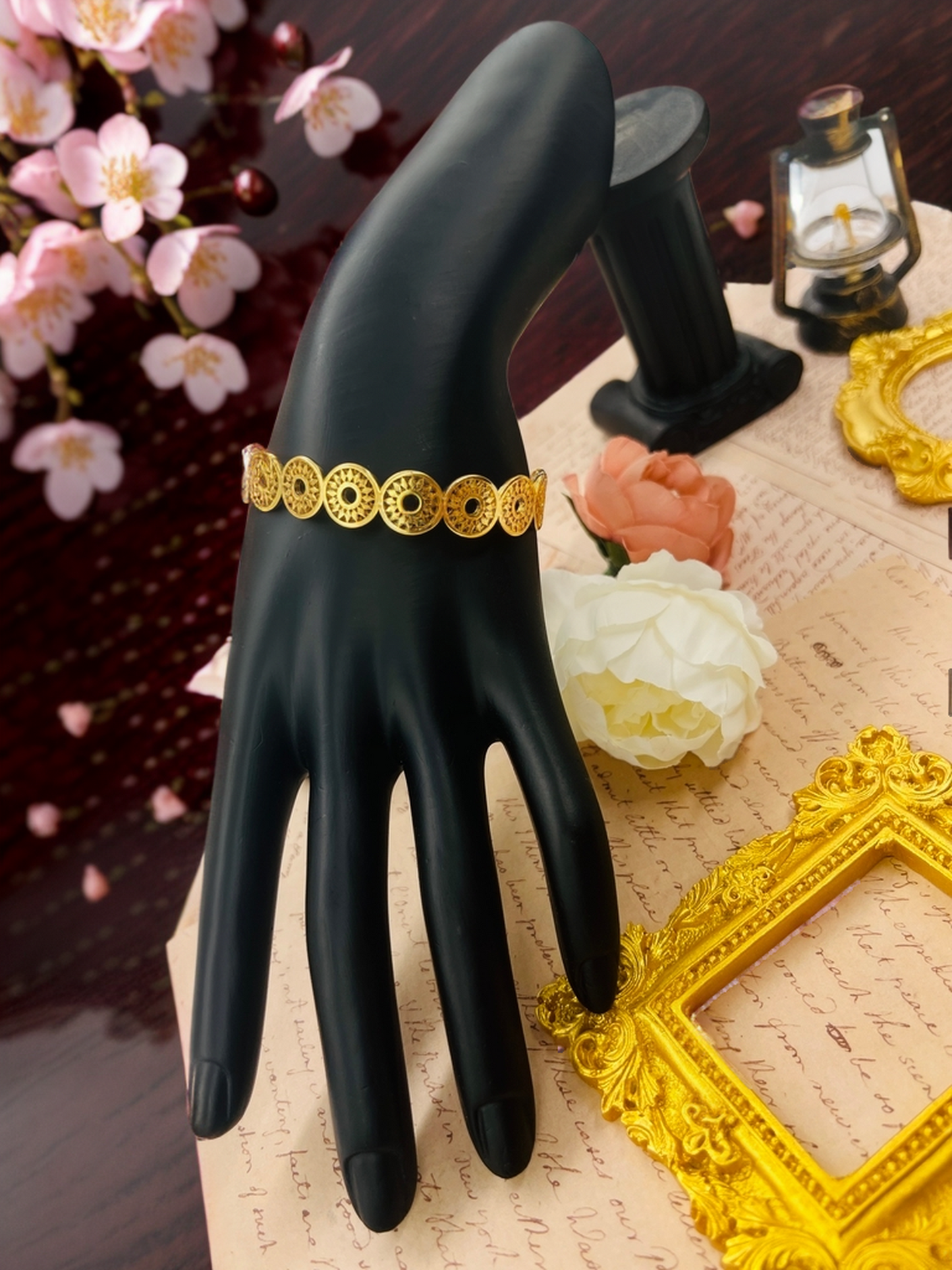 Gold coin bracelet