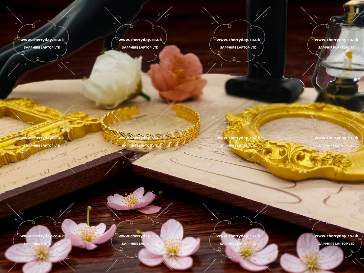 Gold twig bracelet