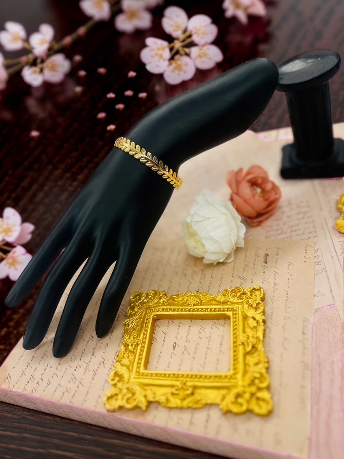 Gold twig bracelet