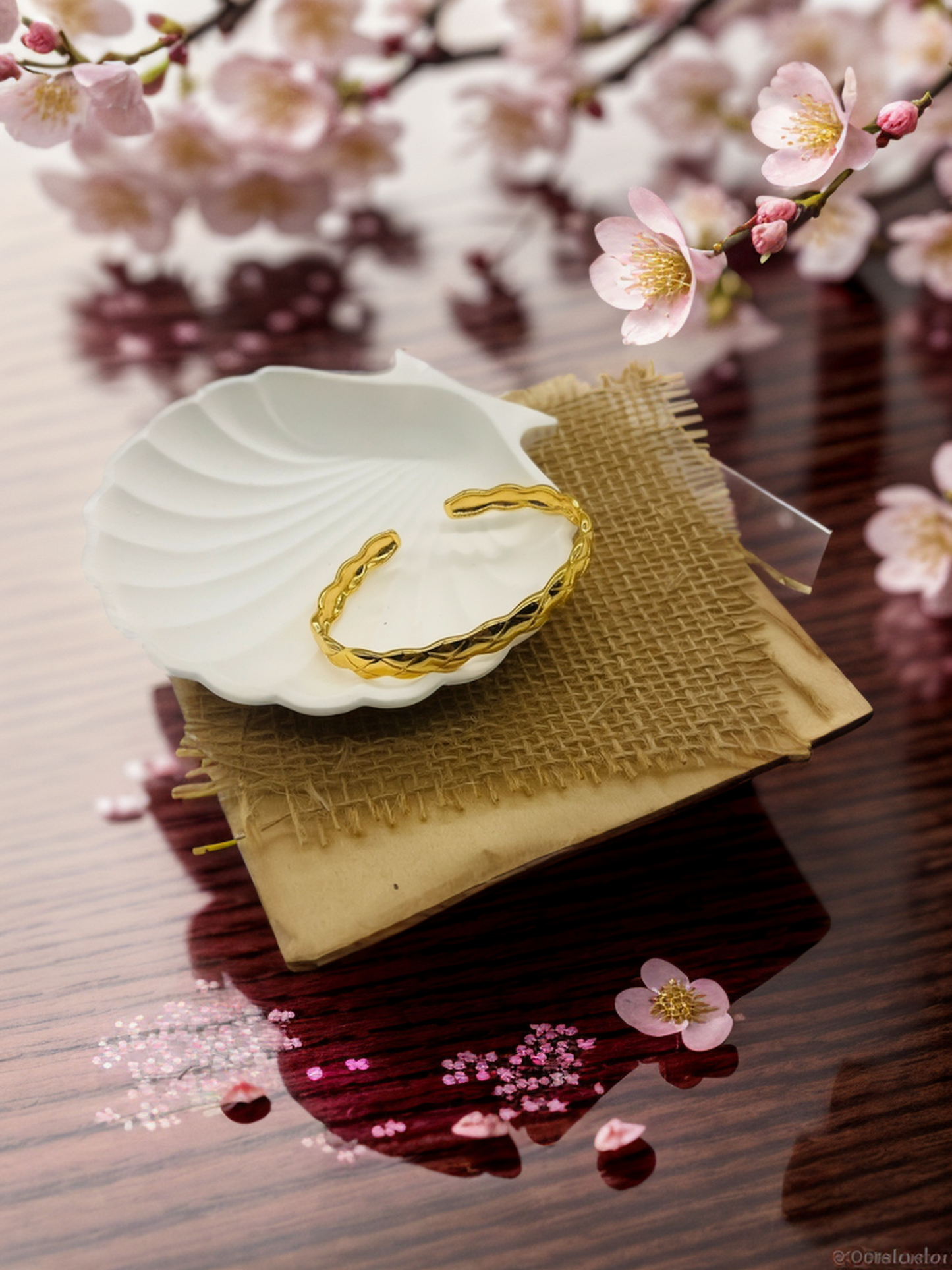 Gold textured bracelet