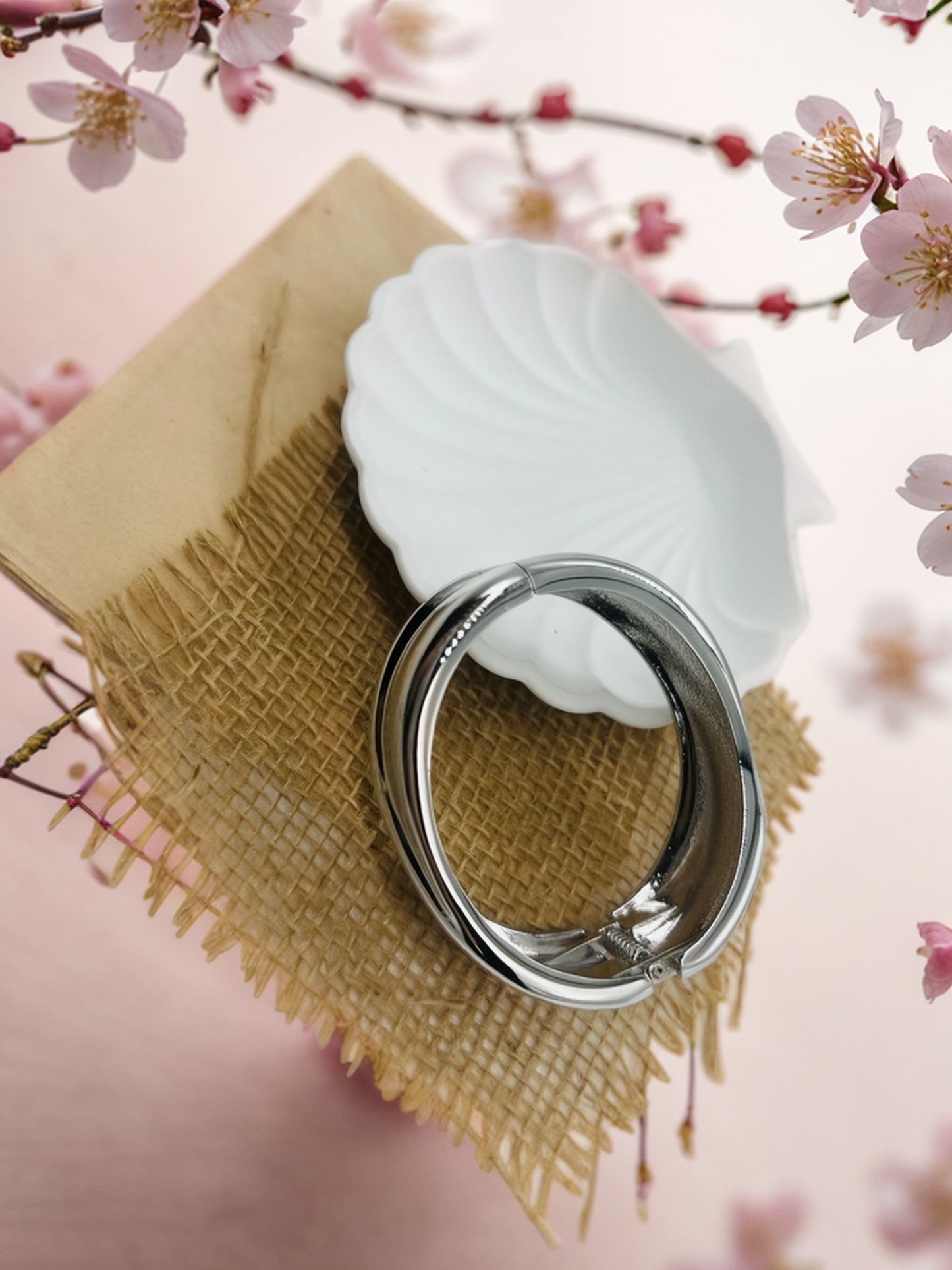 Silver wave bracelet