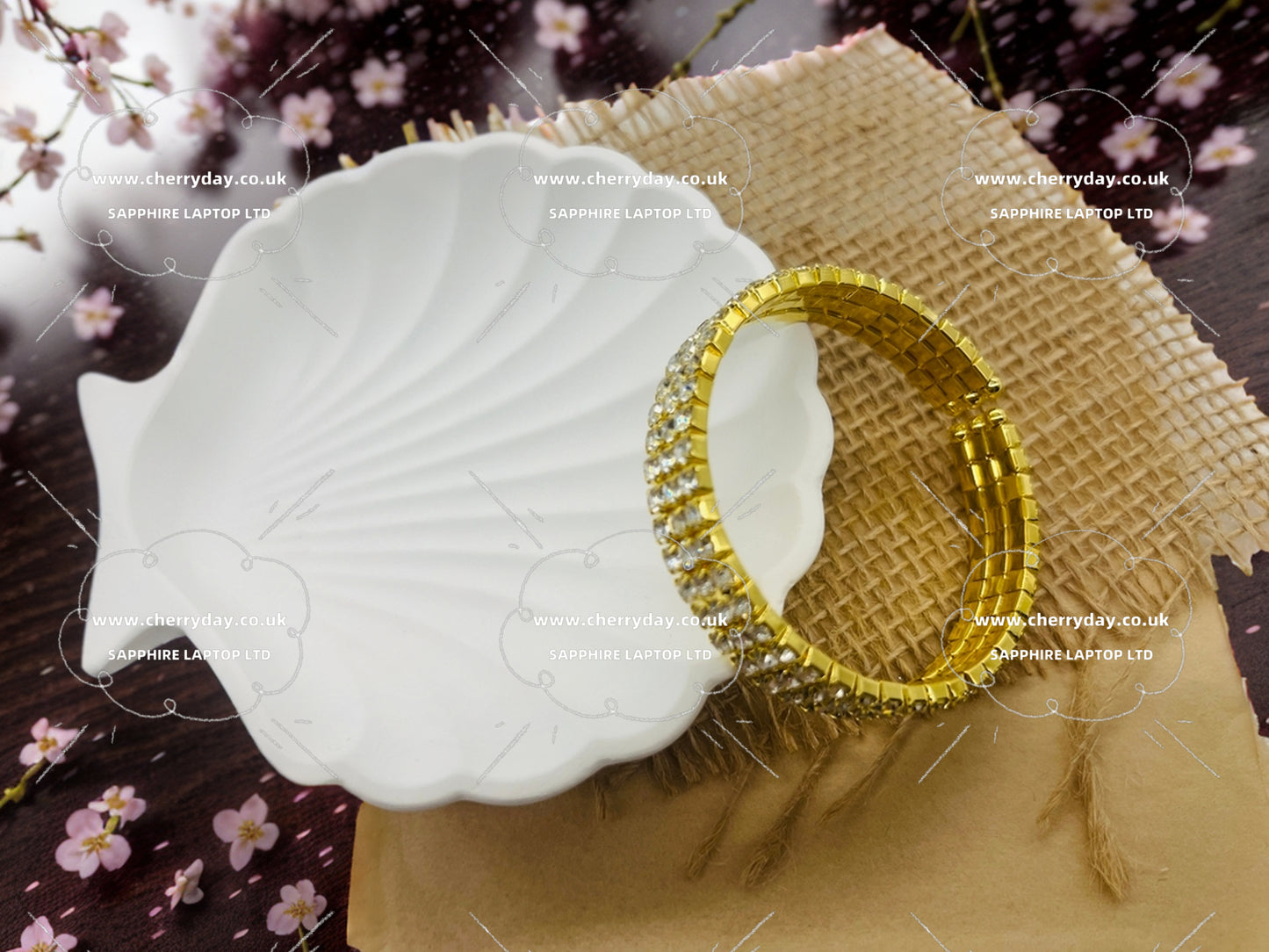 Triple layered silver diamond gold bracelet