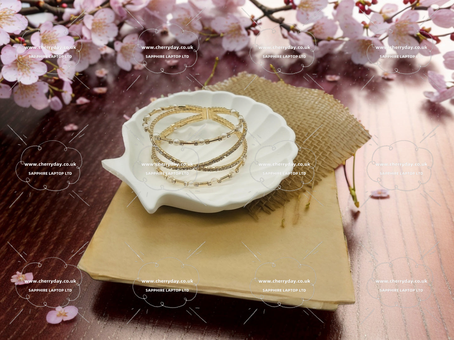 Multi-layer rhinestone gold bracelet