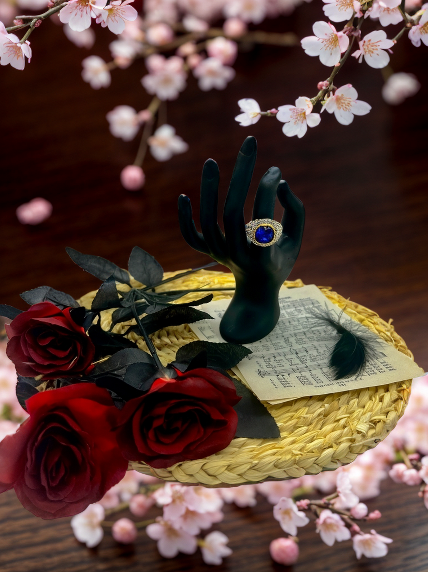 Sapphire blue crown ring