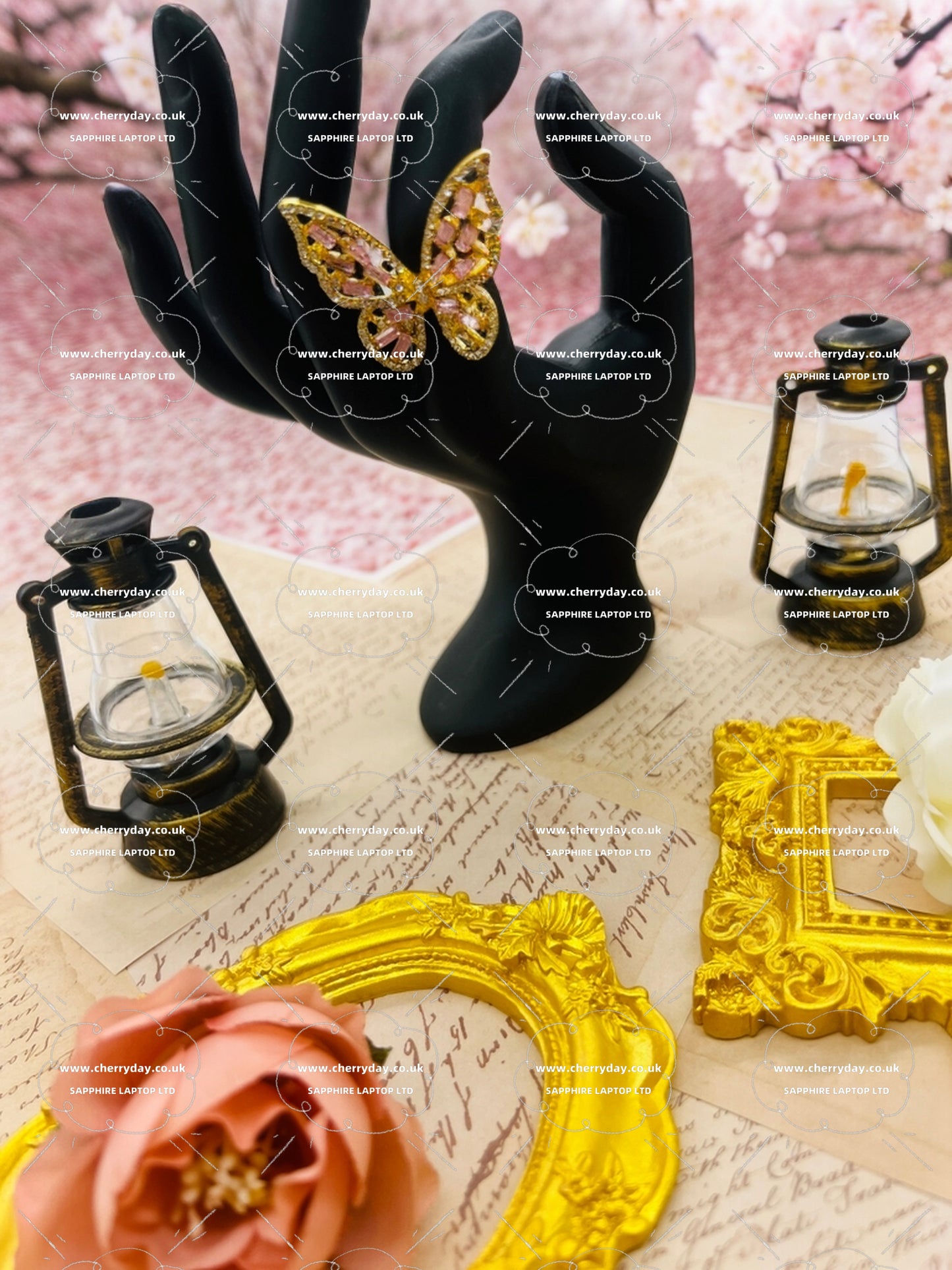 Butterfly ring for Pink-Gold