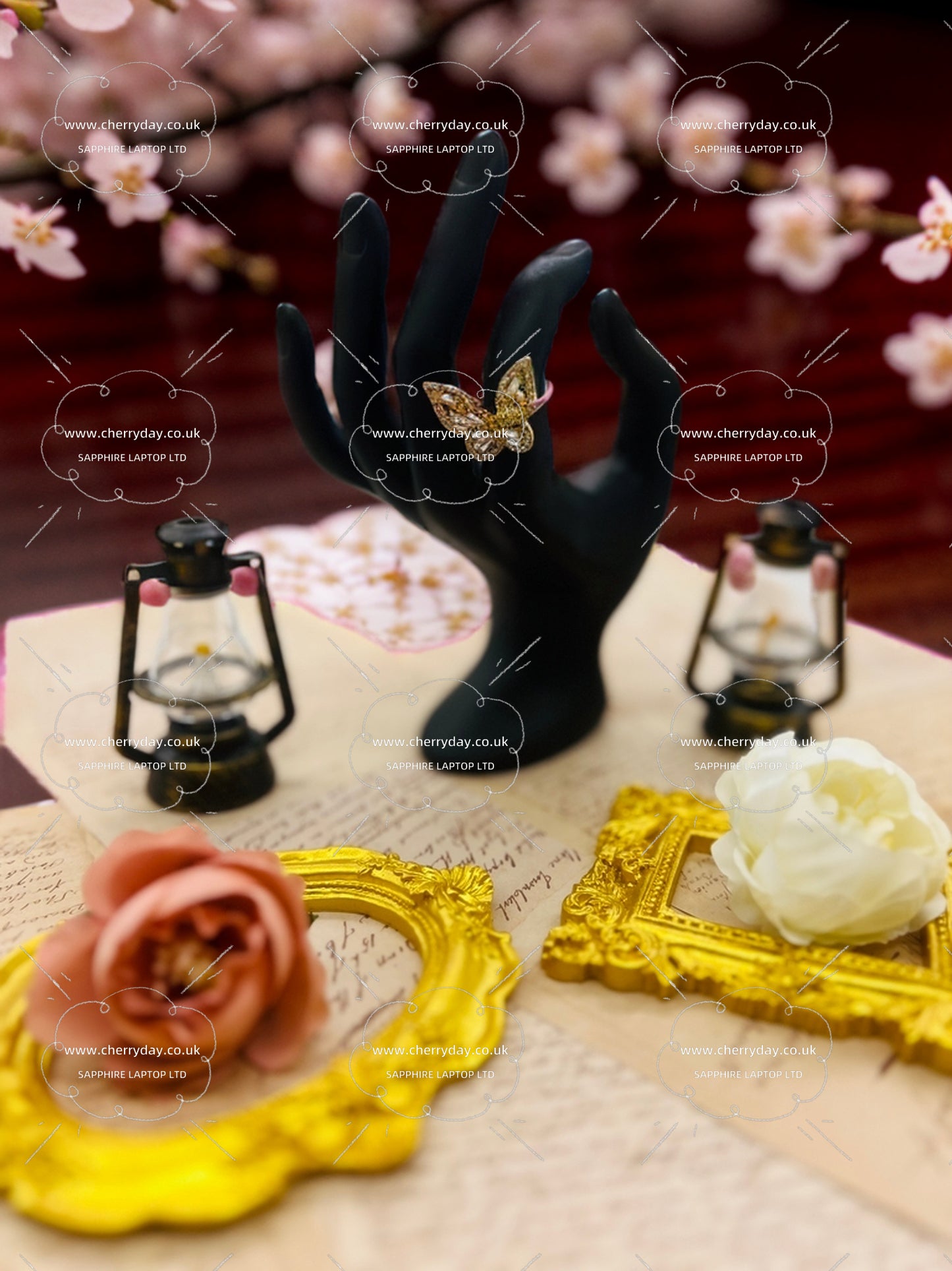 Butterfly ring for silver-gold small butterfly
