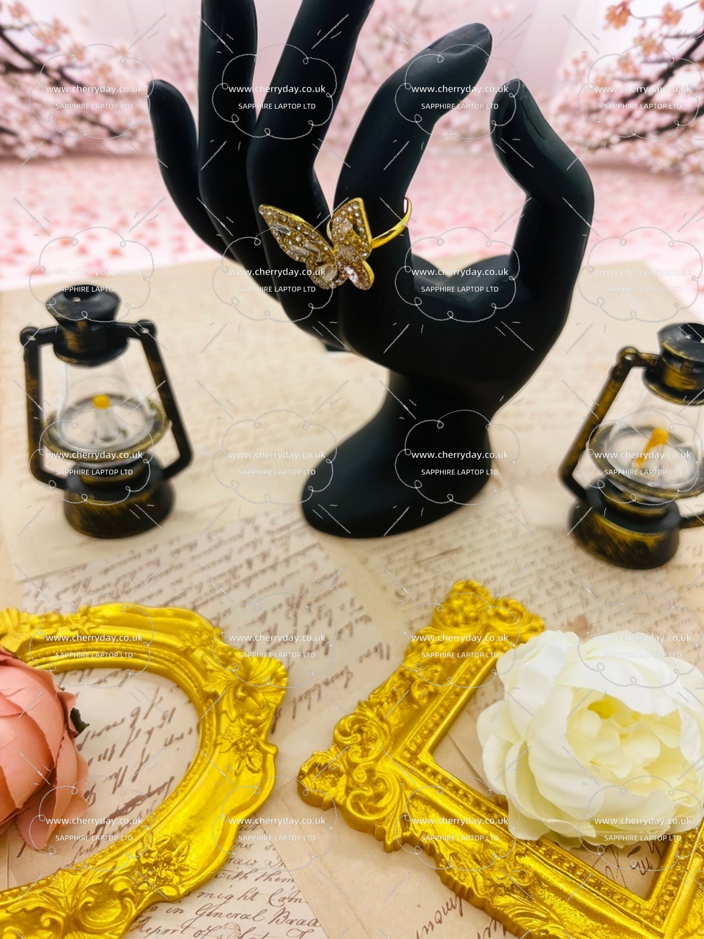 Butterfly ring for silver-gold small butterfly