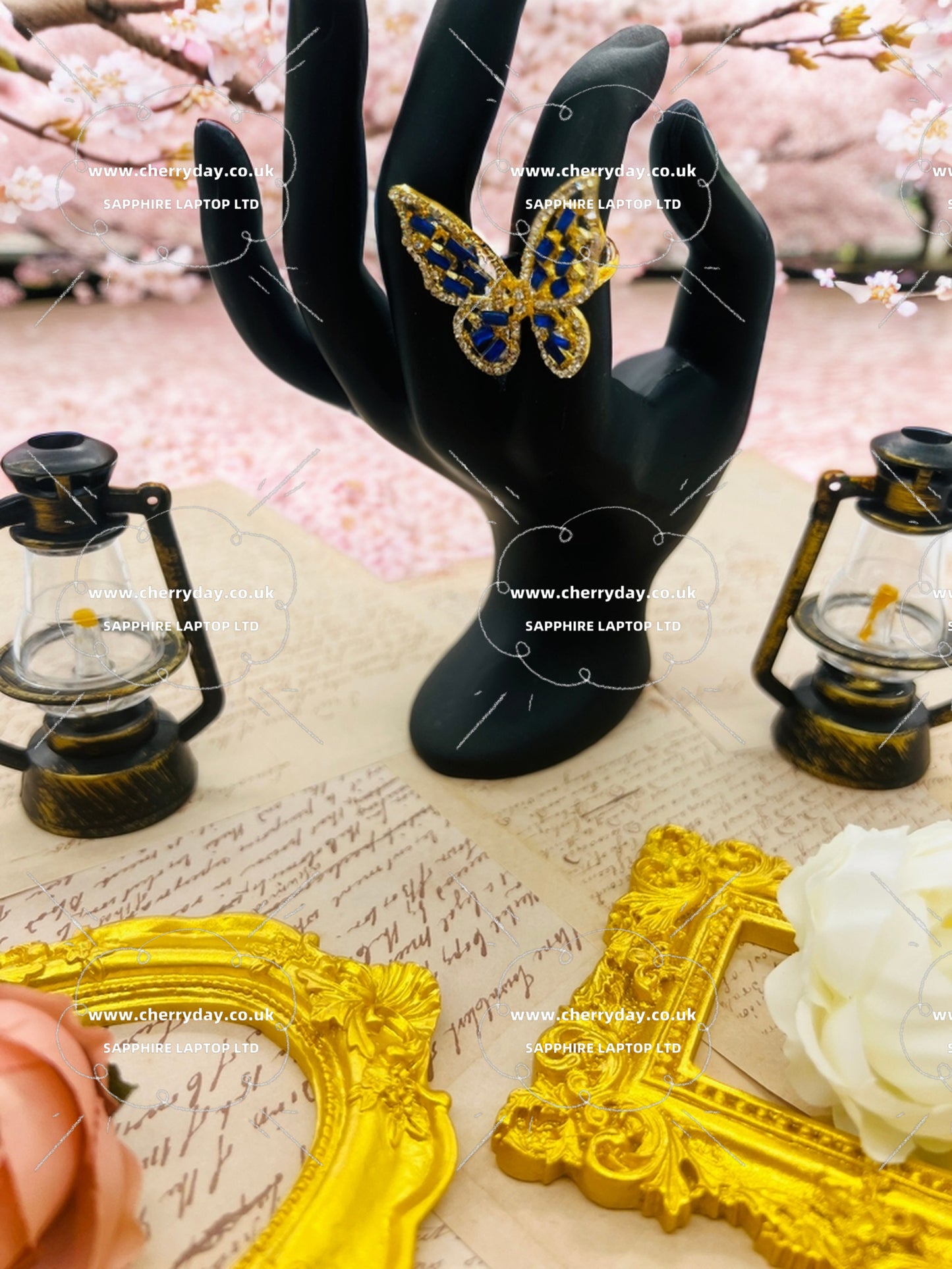 Butterfly ring for Blue-Gold
