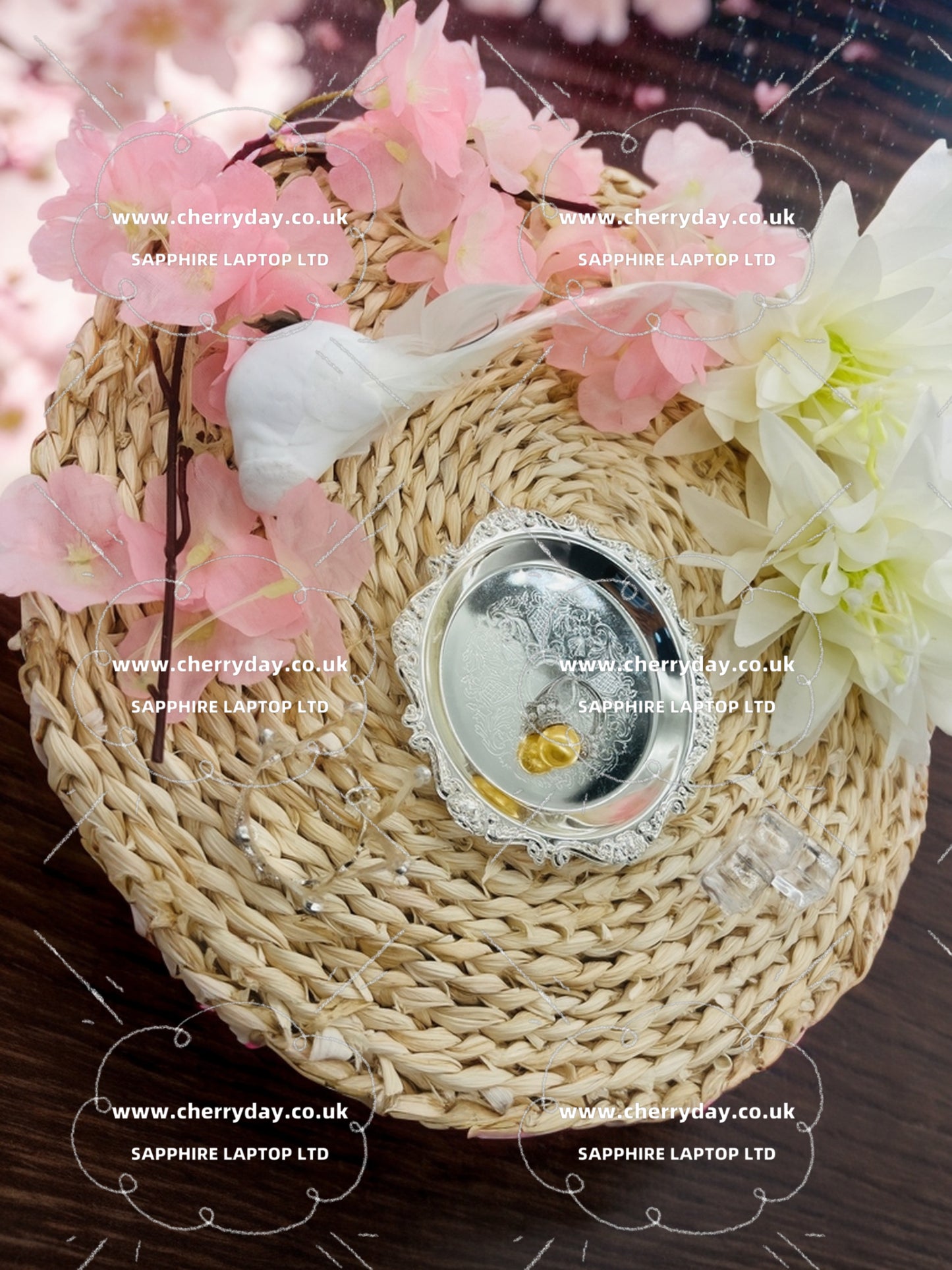 South Sea yellow pearl ribbon ring