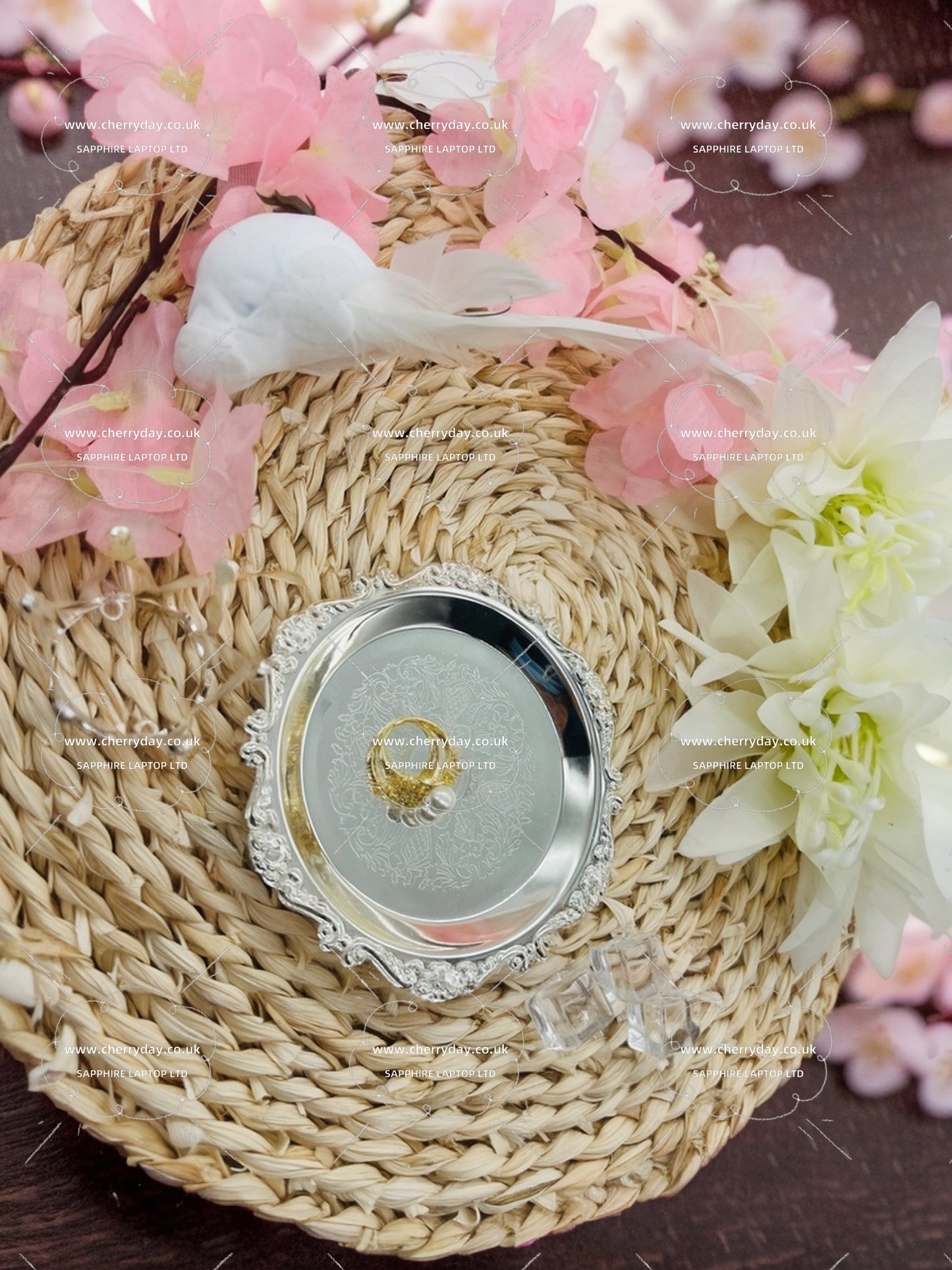 South Sea double-layered white pearl gold ring