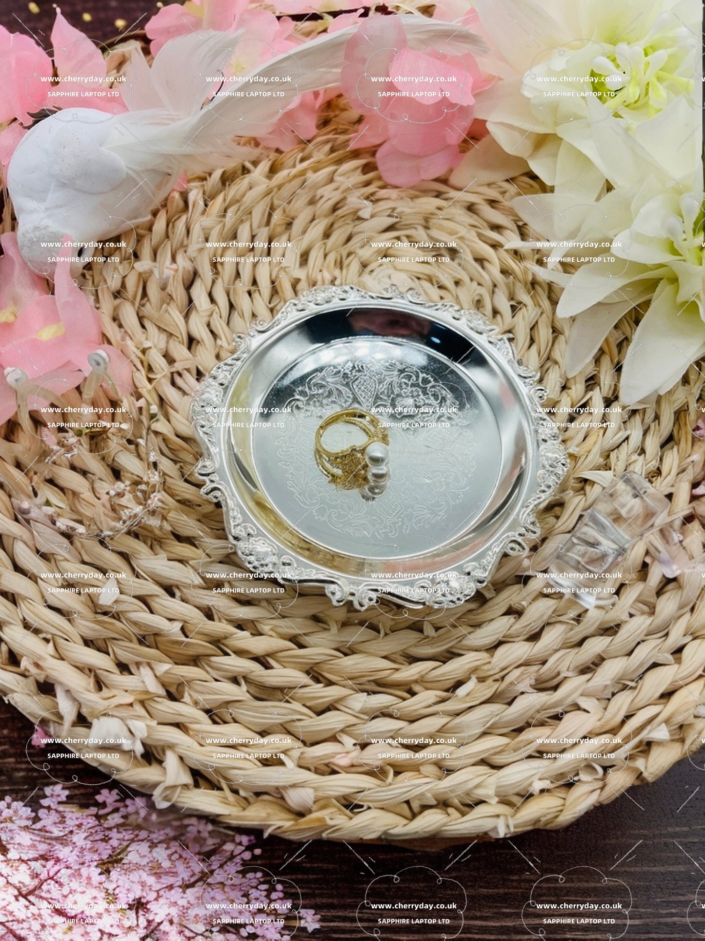 South Sea double-layered white pearl gold ring