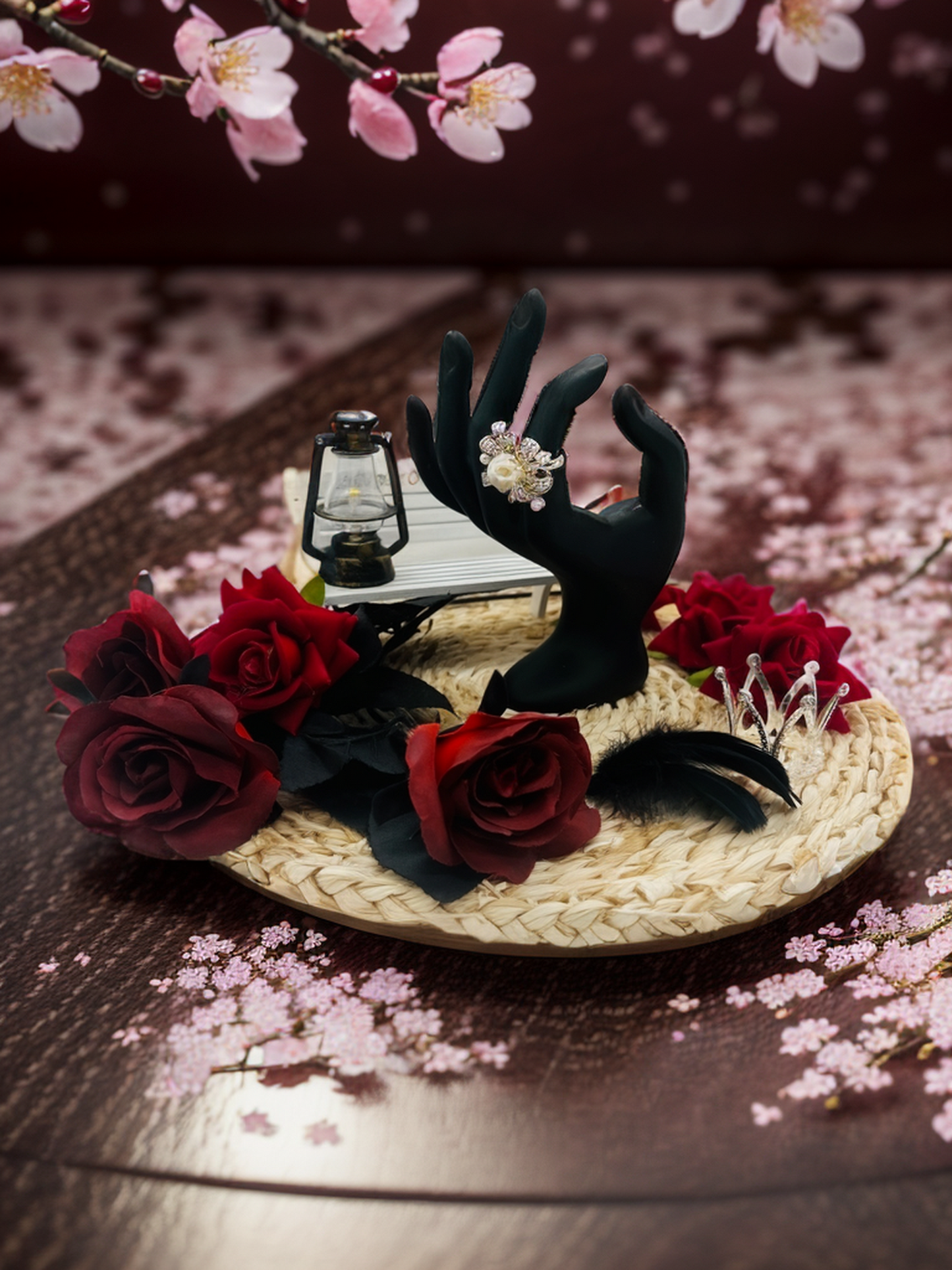 Fountain of youth pearl flower ring