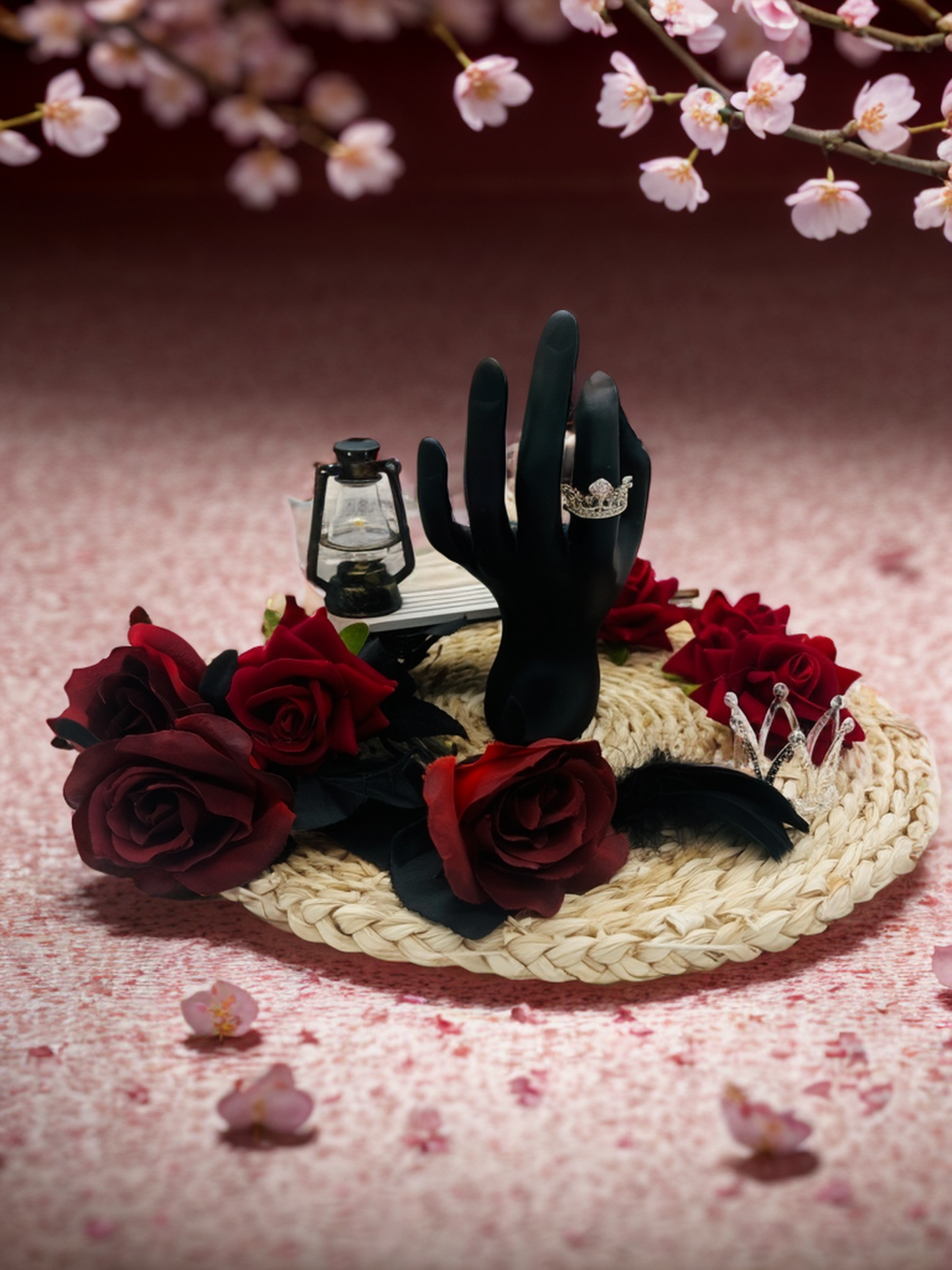 Pink crown ring