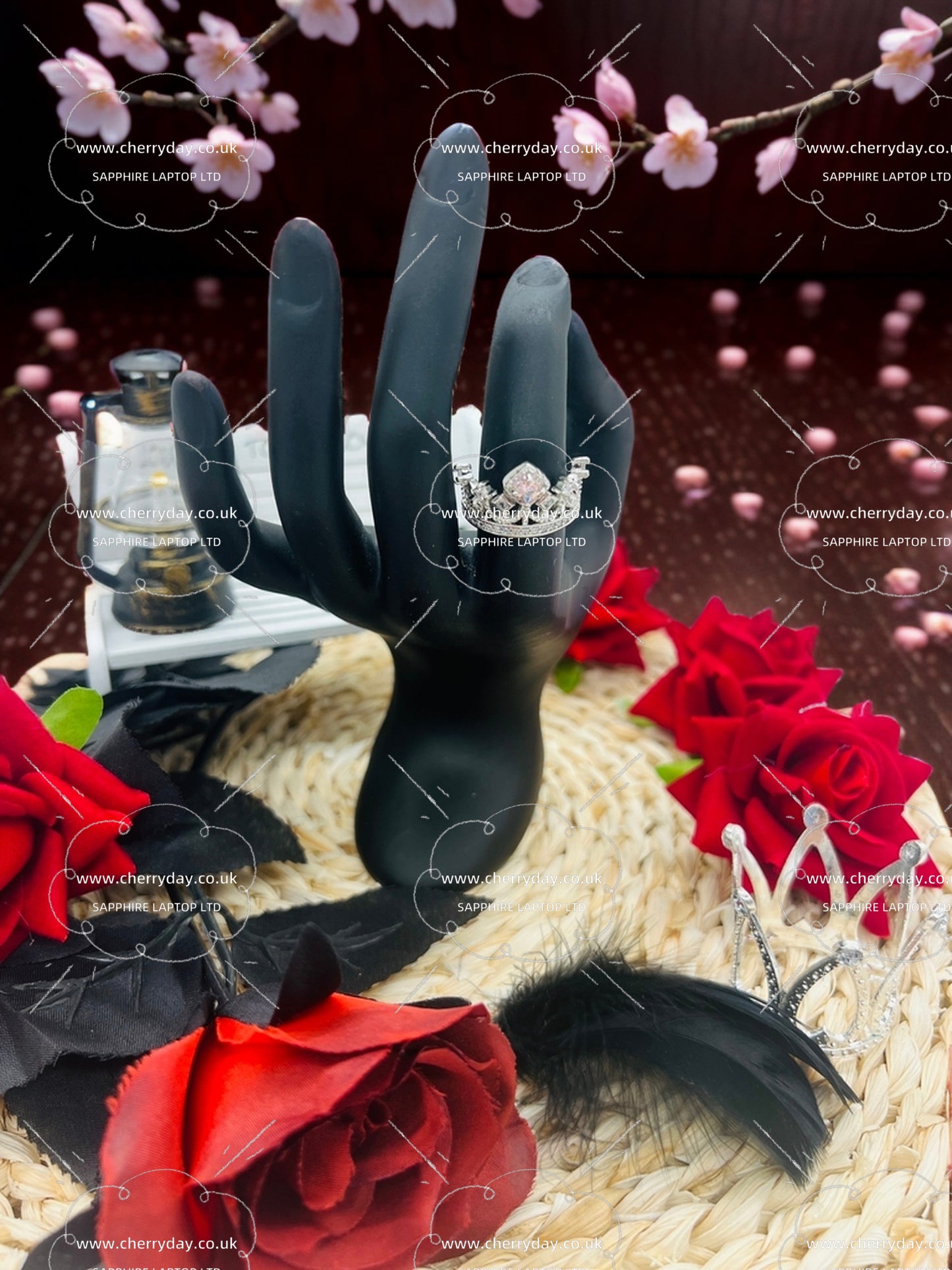 Pink crown ring