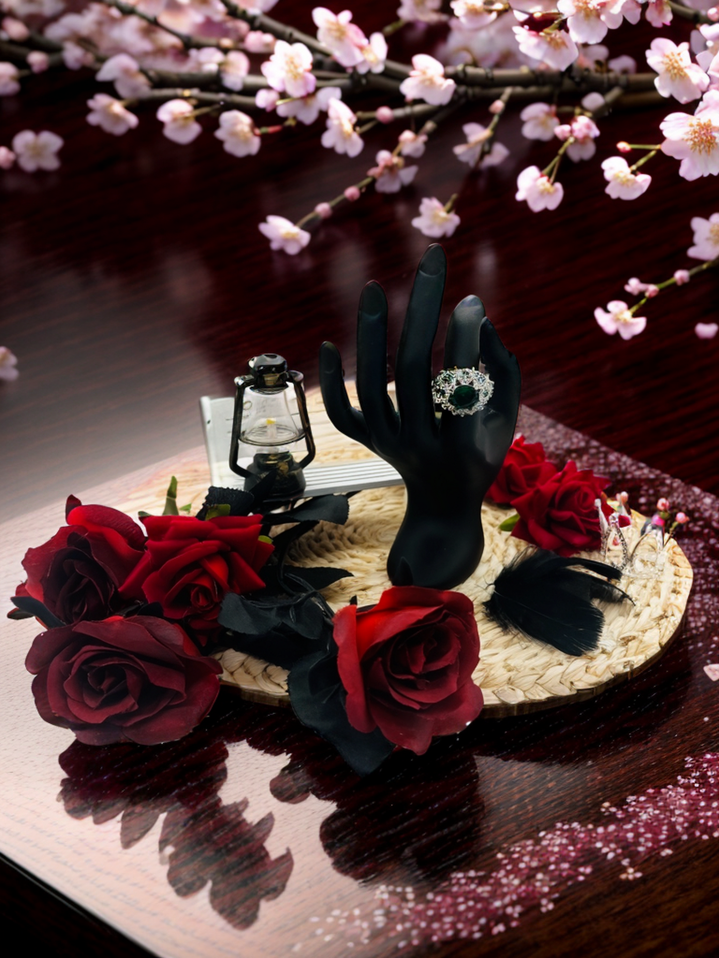 Malachite emerald ring